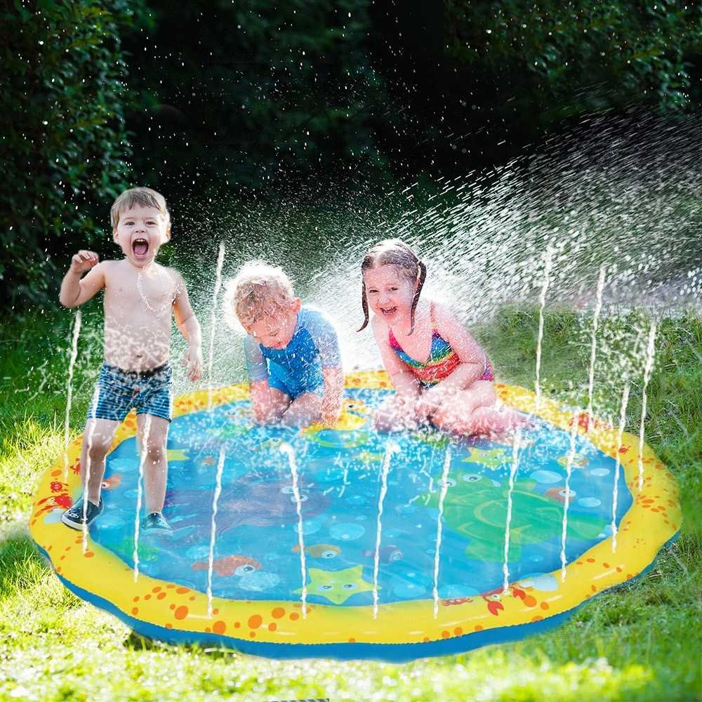 BANZAI 54-Inch Diameter Sprinkle & Splash Play Mat – Outdoor Water Fun for Toddlers