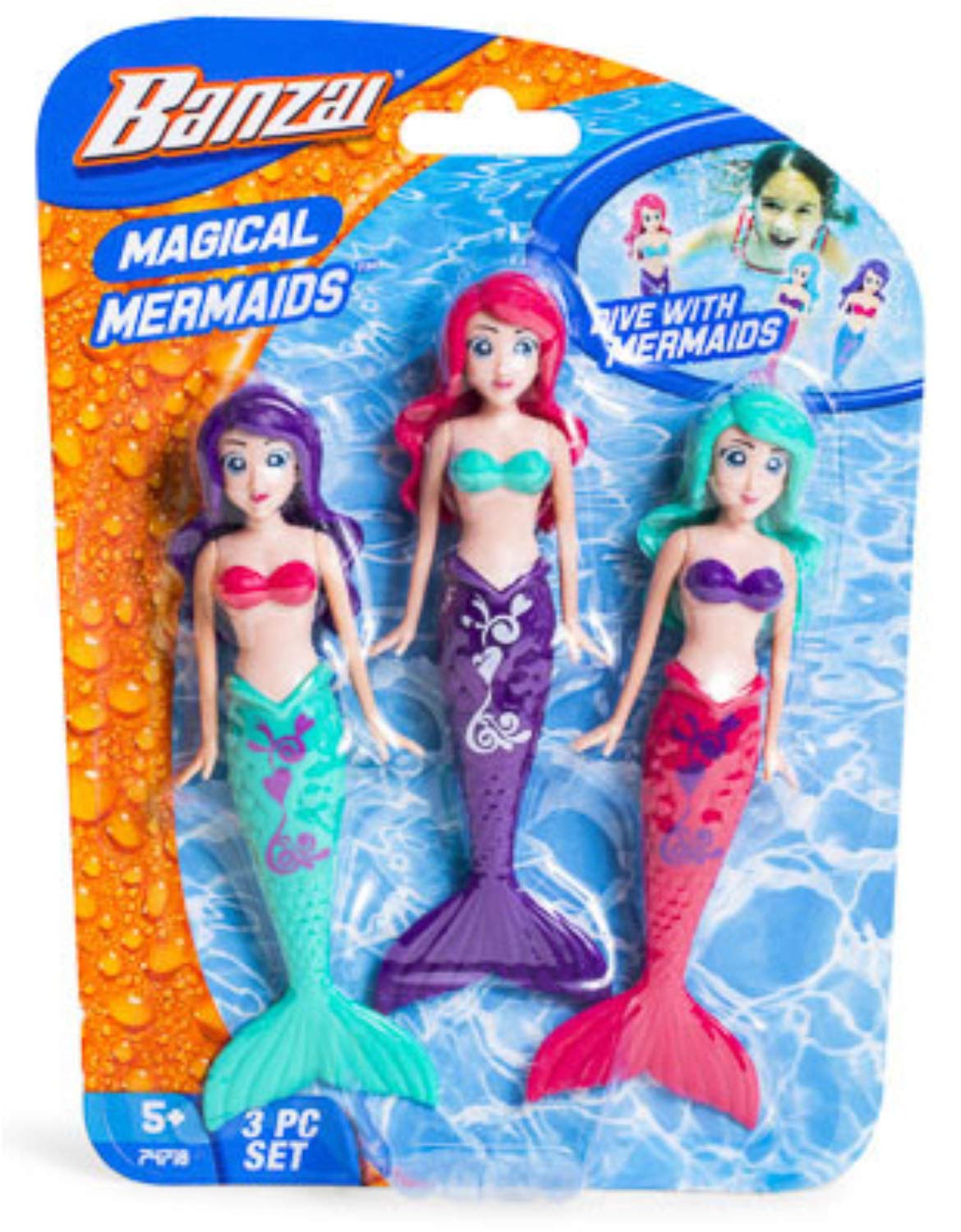 BANZAI Fun Stuff: 3 Piece Magical Mermaid Dolls – Assorted Colors