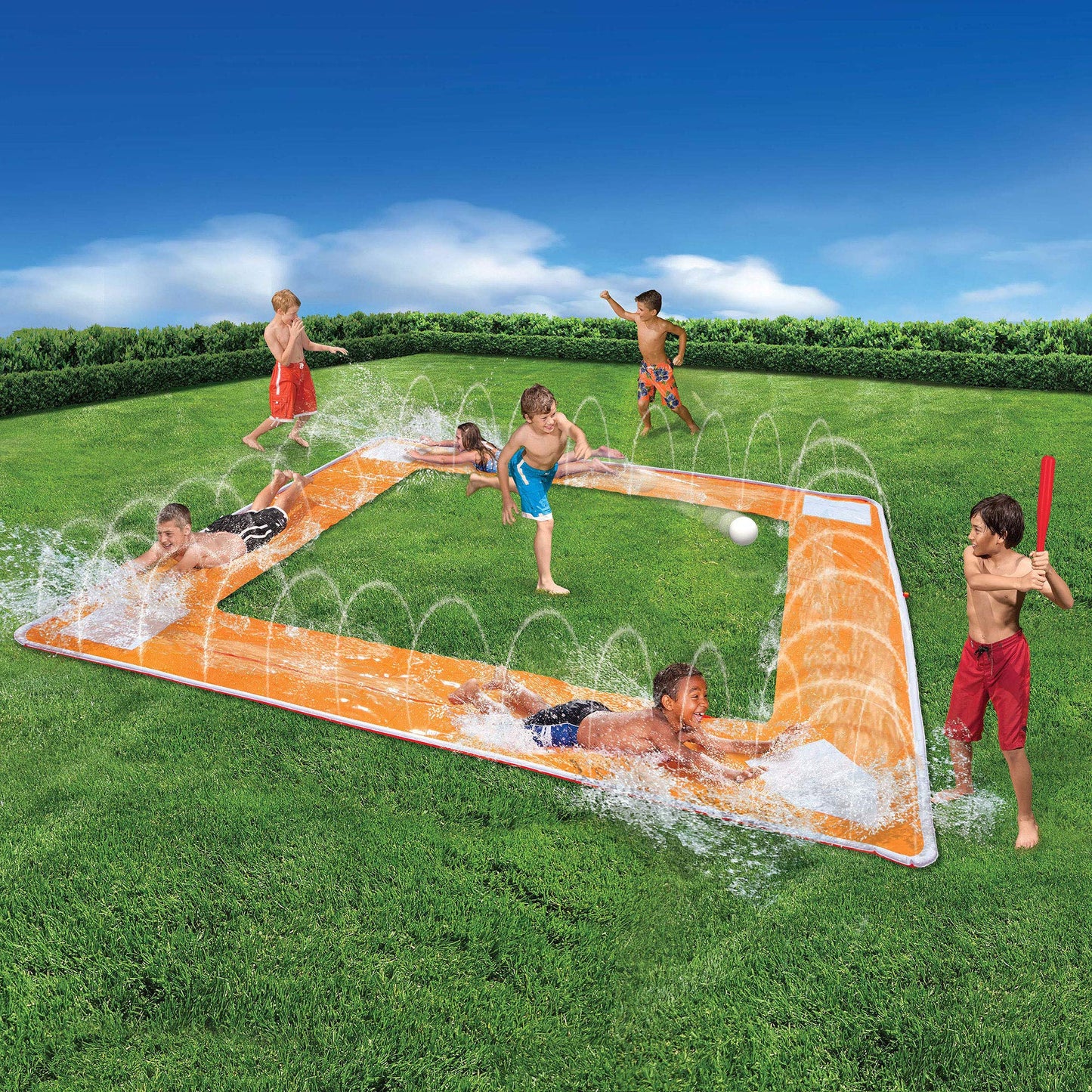 BANZAI Grand Slam Baseball Water Slide — 14ft Backyard Fun