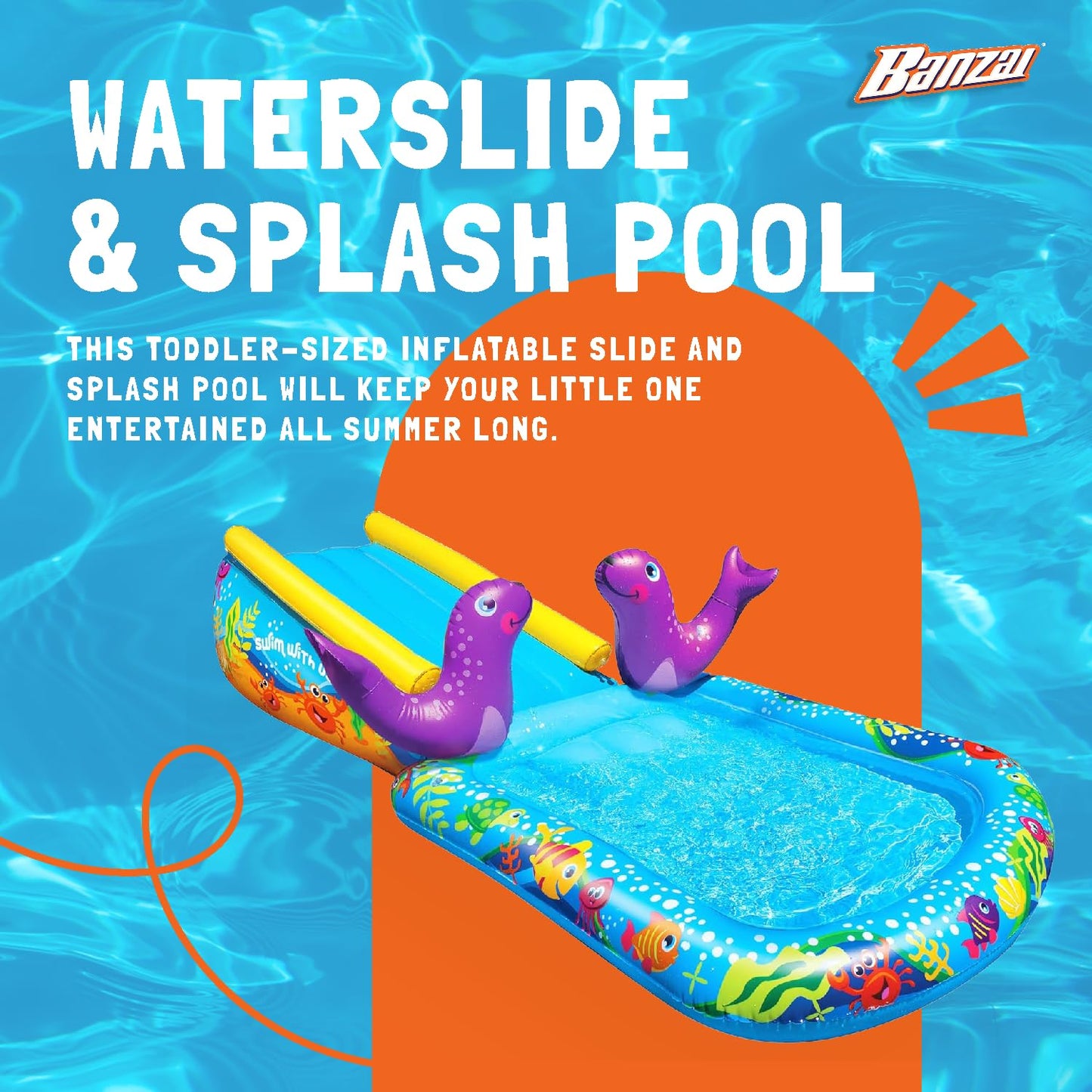 BANZAI My First Water Slide – Toddler Inflatable Slide & Splash Pool
