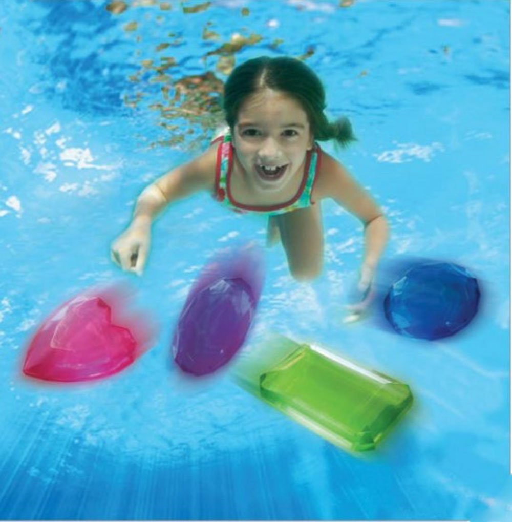 BANZAI Precious Dive Gems 4 Pack – Colorful Pool Diving Toys for Kids 3+