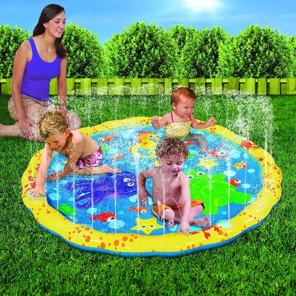 BANZAI 54-Inch Diameter Sprinkle & Splash Play Mat – Outdoor Water Fun for Toddlers