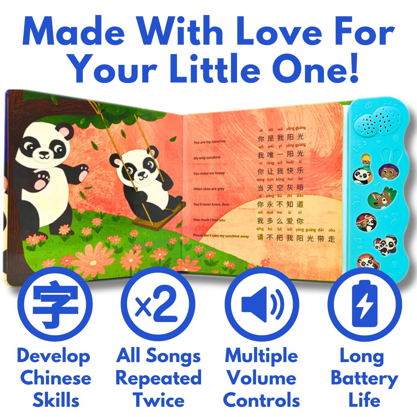 Bao Bao Learns Chinese Vol. 2 – Bilingual Chinese Baby Book with Sound and Pinyin
