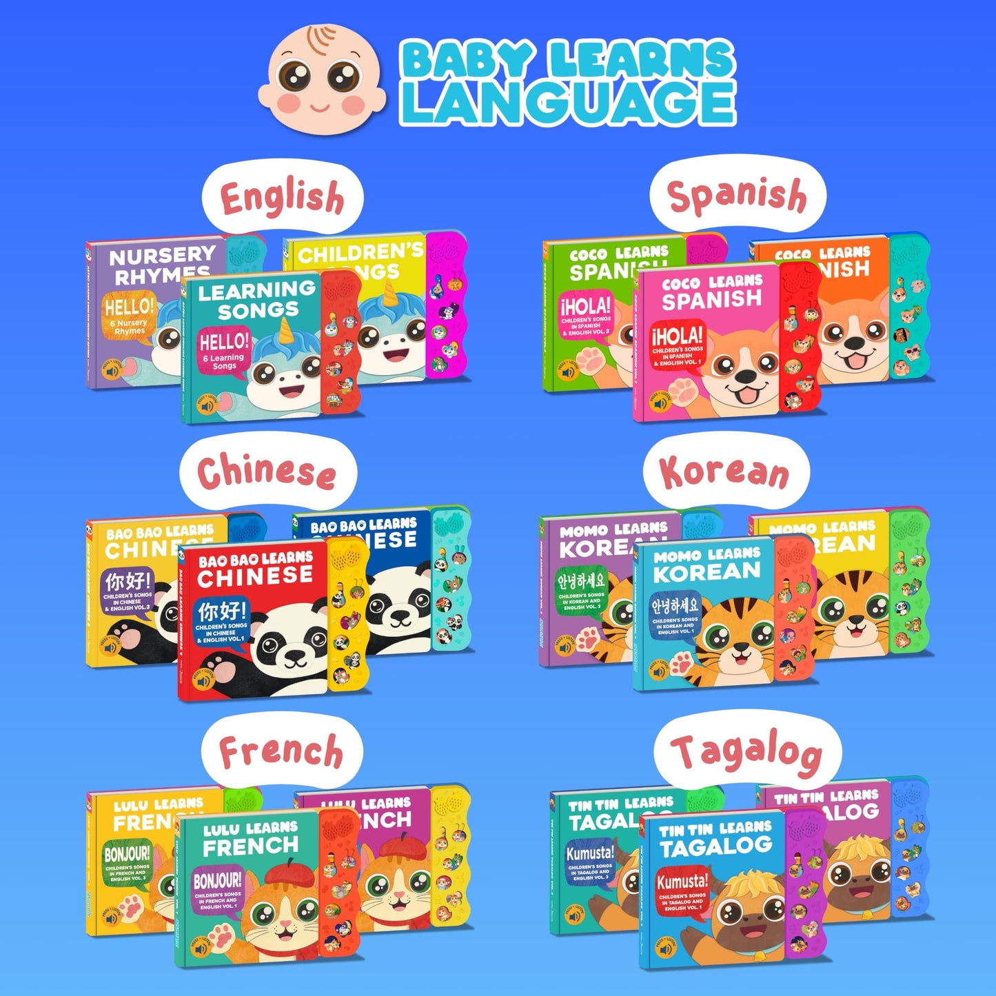 Bao Bao Learns Chinese Vol. 2 – Bilingual Chinese Baby Book with Sound and Pinyin