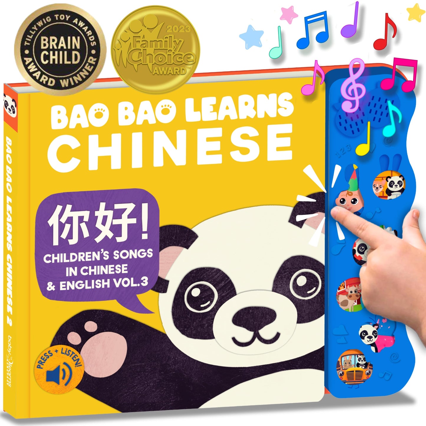 Bao Bao Learns Chinese Vol. 3 – Bilingual Mandarin Board Book with Sound for Toddlers