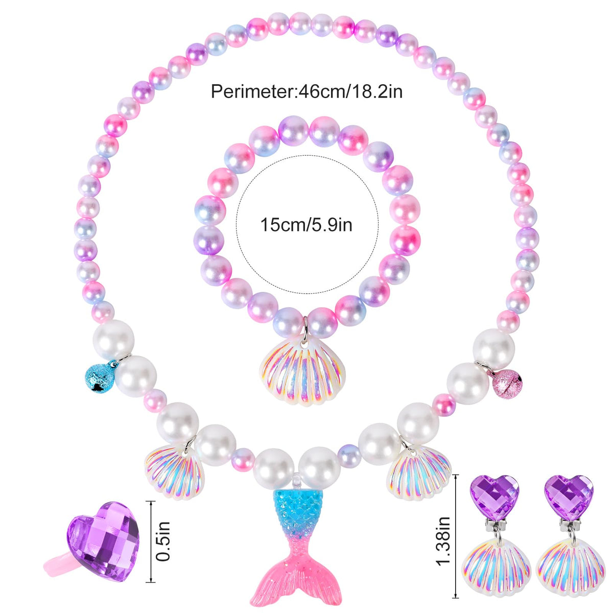 BAOBAOJOY 2 Sets Mermaid Jewelry for Girls – Dress-Up Accessories (Ages 3-8)