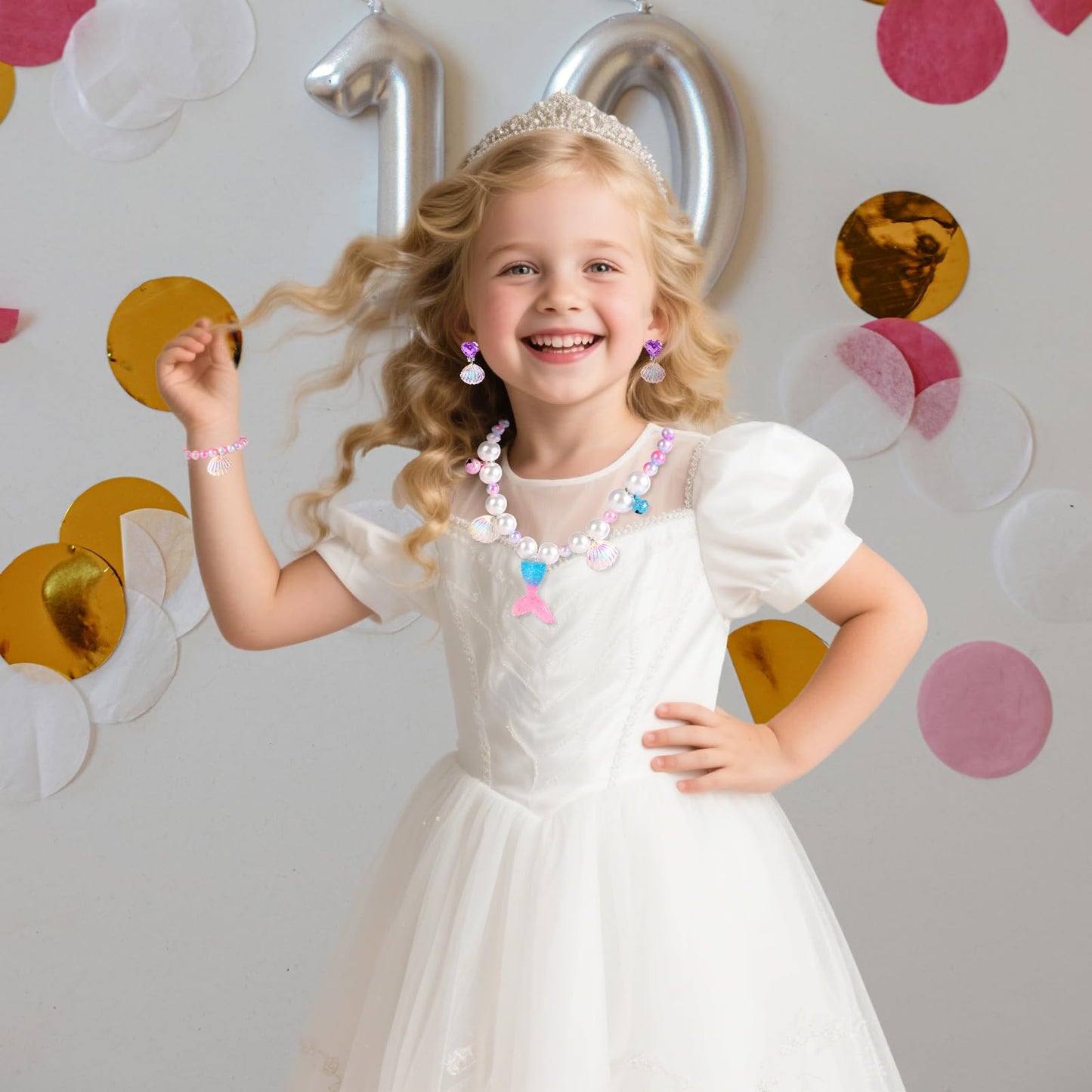 BAOBAOJOY 2 Sets Mermaid Jewelry for Girls – Dress-Up Accessories (Ages 3-8)