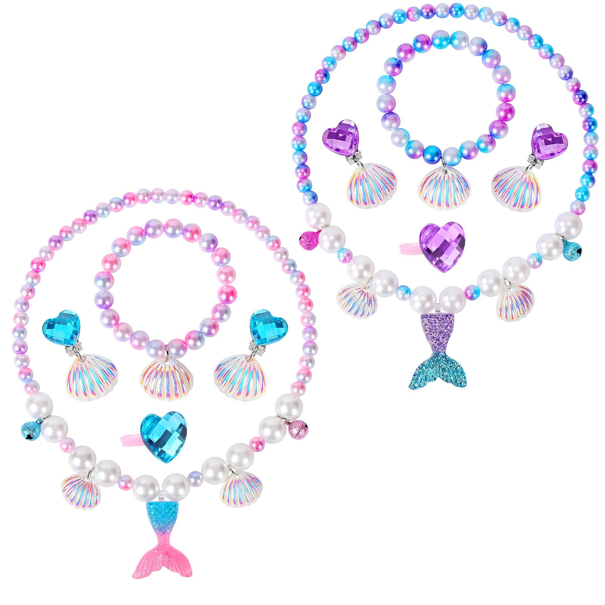 BAOBAOJOY 2 Sets Mermaid Jewelry for Girls – Dress-Up Accessories (Ages 3-8)
