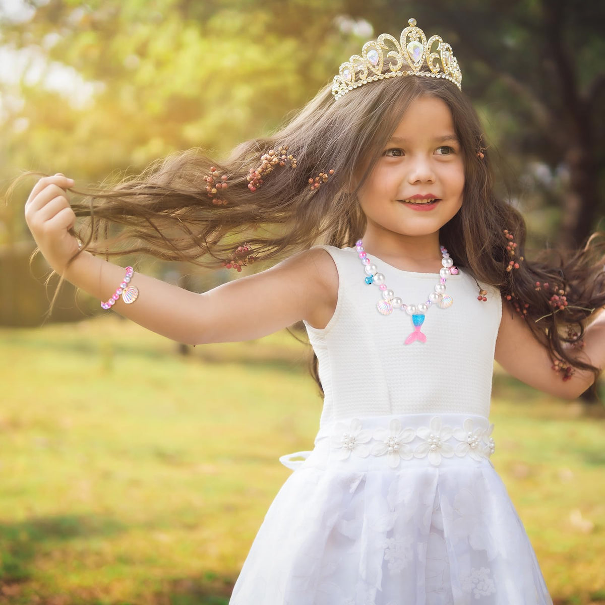 BAOBAOJOY 2 Sets Mermaid Jewelry for Girls – Dress-Up Accessories (Ages 3-8)