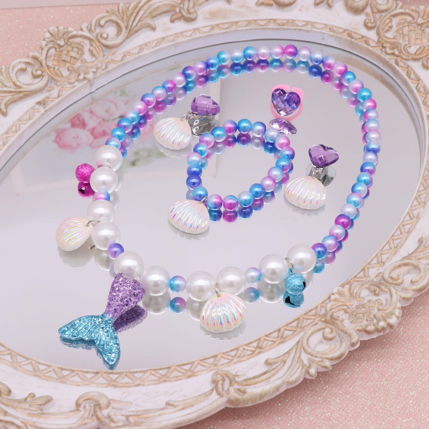 BAOBAOJOY 2 Sets Mermaid Jewelry for Girls – Dress-Up Accessories (Ages 3-8)