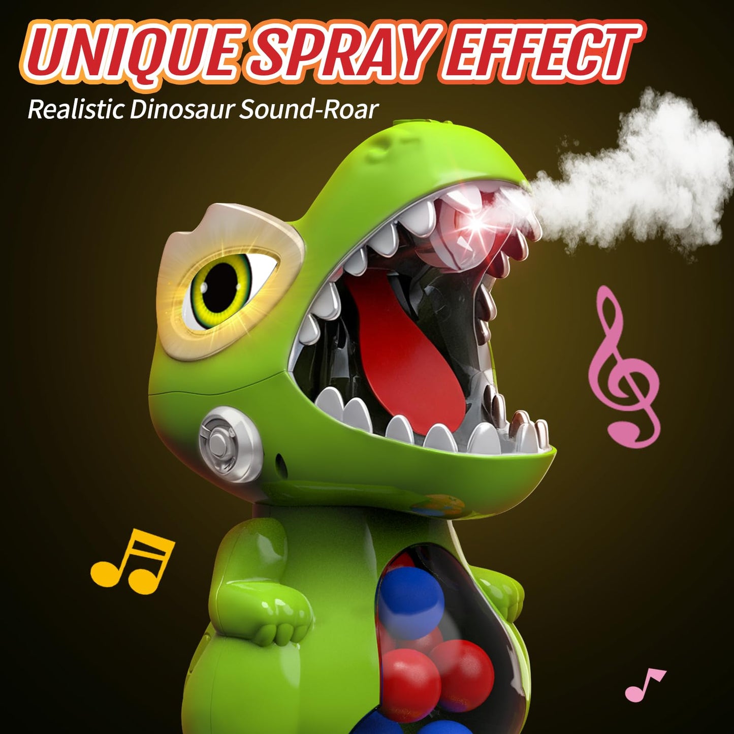 BAODLON Dinosaur Shooting Toys – Movable Target, 2 Guns, Light & Sound