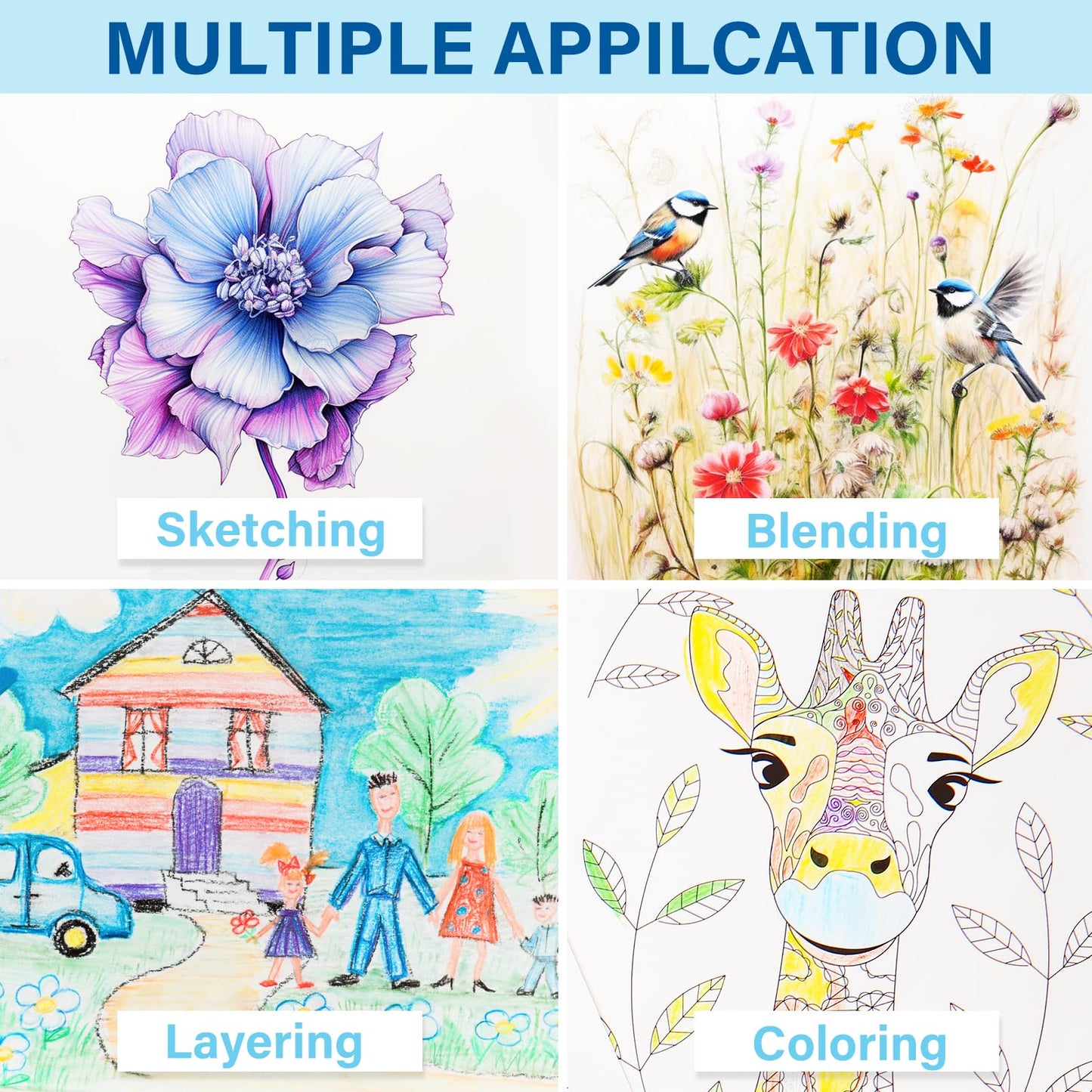 BAODLON 48-Count Colored Pencils Bulk Set – Pre-Sharpened for Kids & Adults