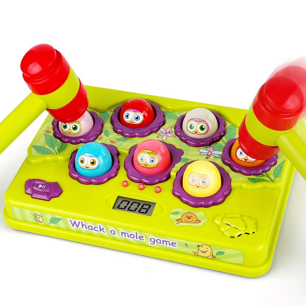 BAODLON Interactive Pound-a-Mole Game | Light-Up Musical Toy for 3–6 Year Olds