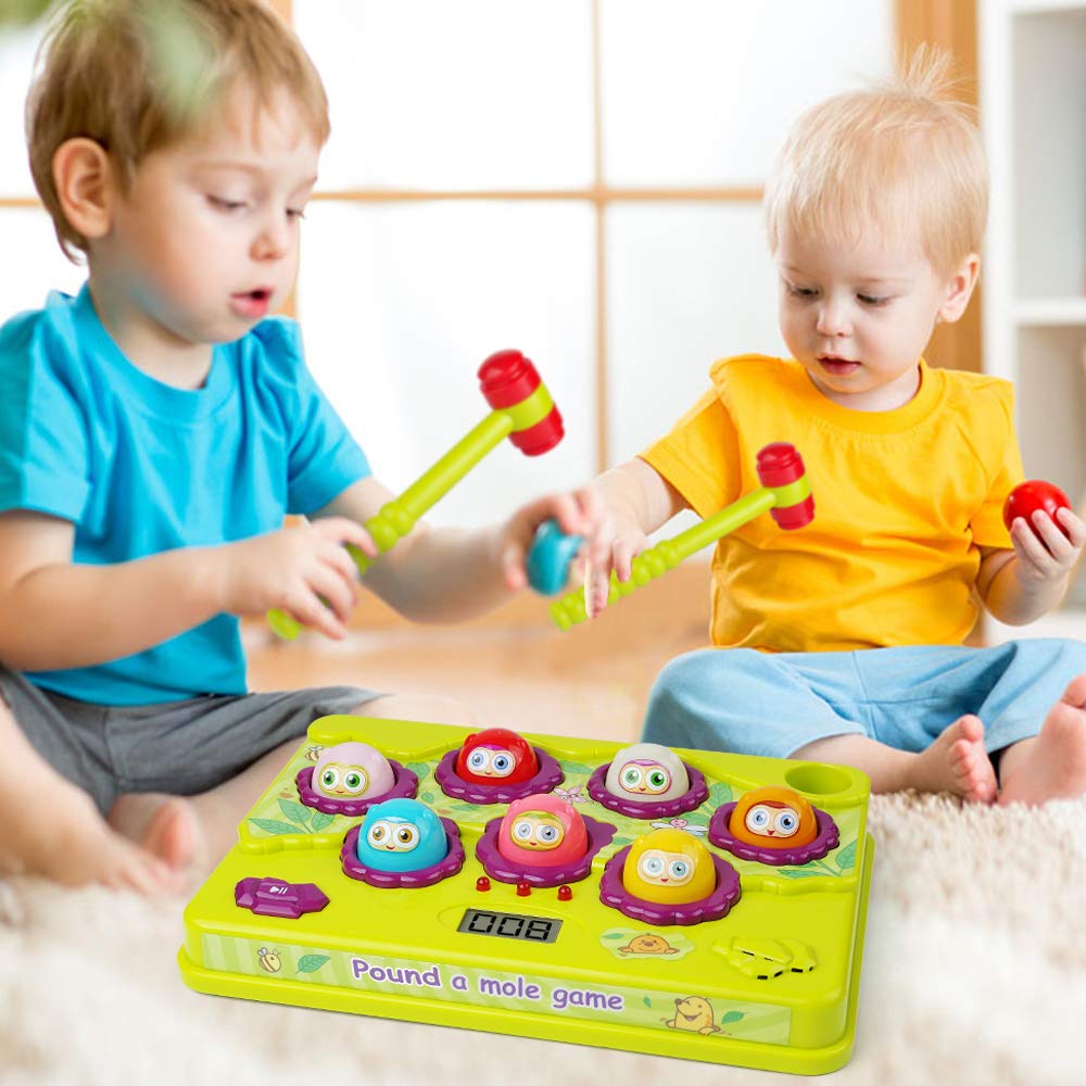 BAODLON Interactive Pound-a-Mole Game | Light-Up Musical Toy for 3–6 Year Olds
