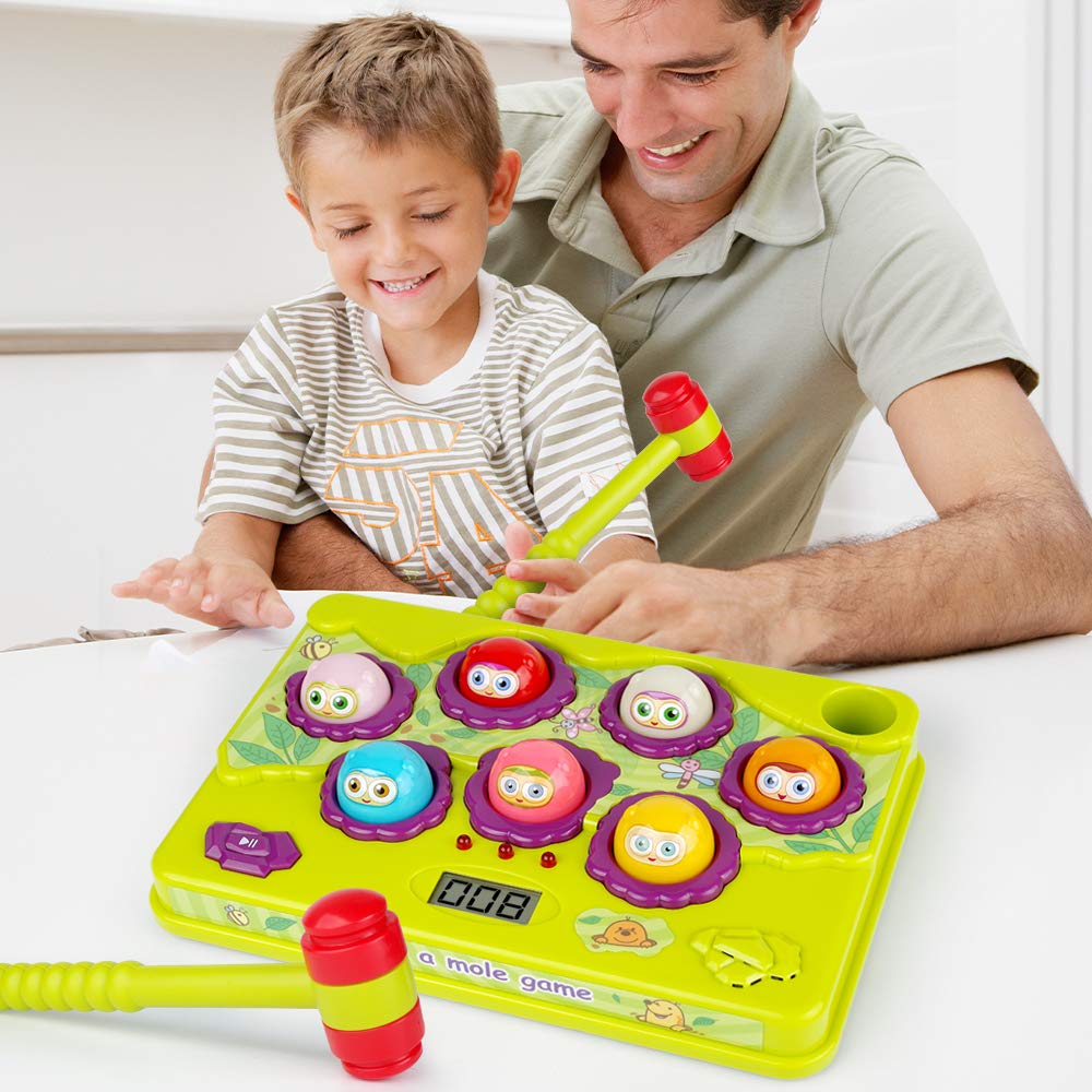 BAODLON Interactive Pound-a-Mole Game | Light-Up Musical Toy for 3–6 Year Olds