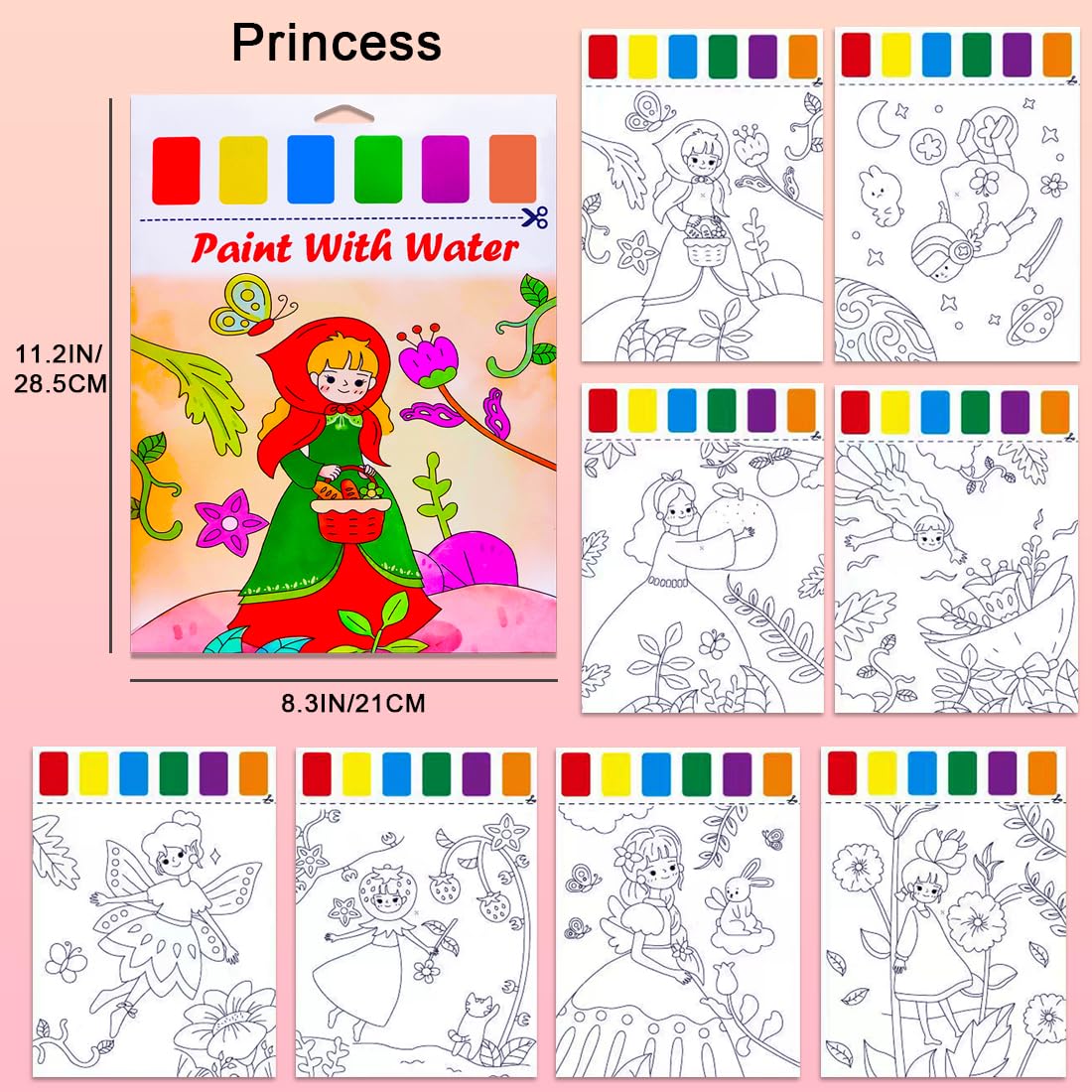 BAOXUE Watercolor Book for Kids 4-8 — Complete Paint Set with 8 Scenes