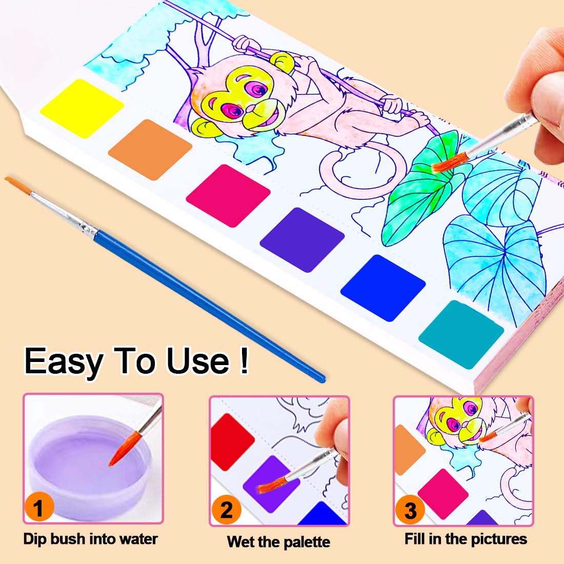 BAOXUE 2Pack Watercolor Paint Sets for Kids | Pocket Books & Brush Pens