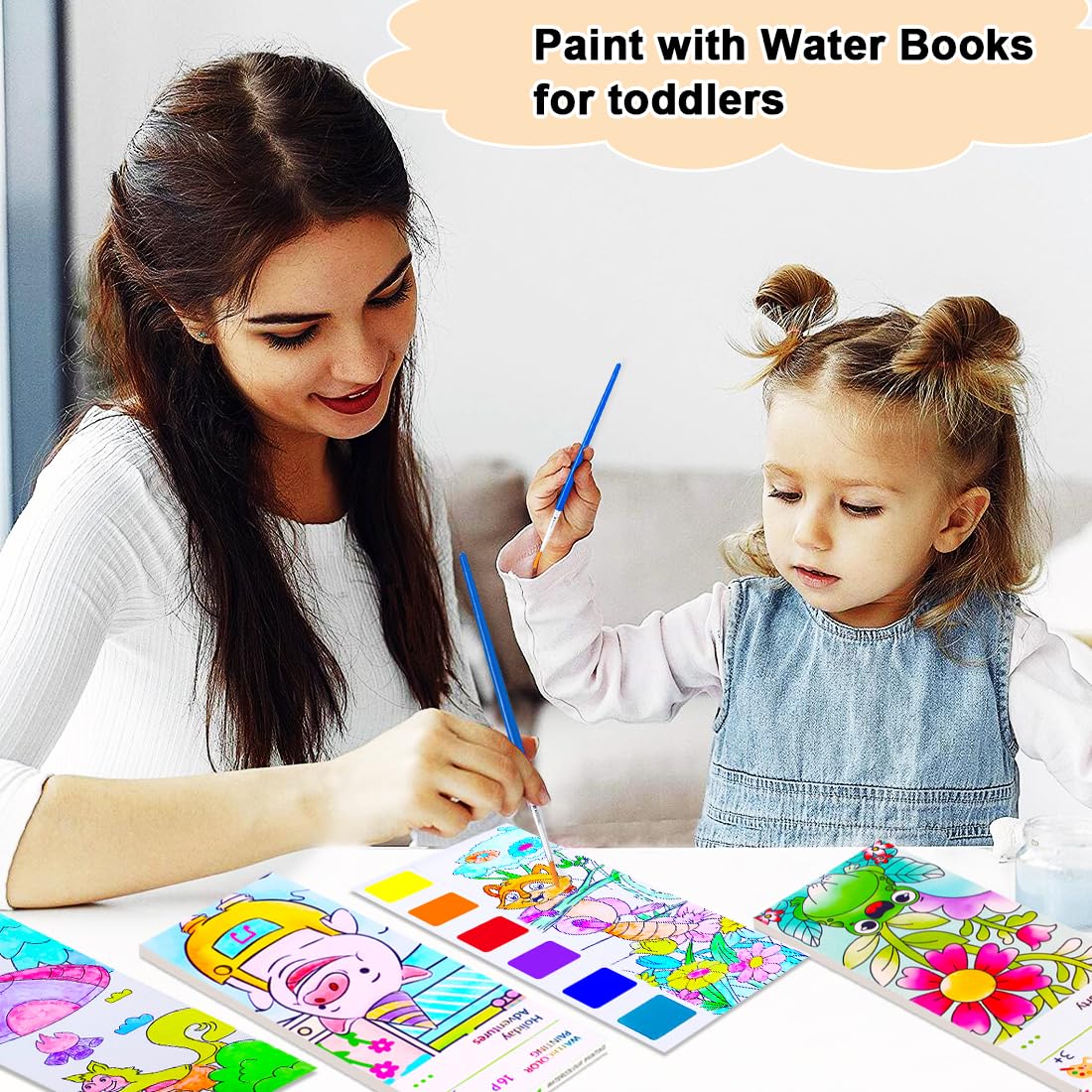 BAOXUE 2Pack Watercolor Paint Sets for Kids | Pocket Books & Brush Pens
