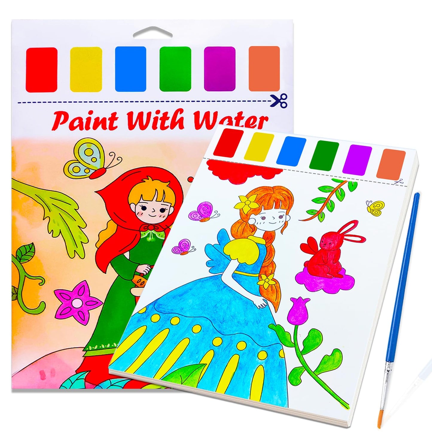 BAOXUE Watercolor Book for Kids 4-8 — Complete Paint Set with 8 Scenes