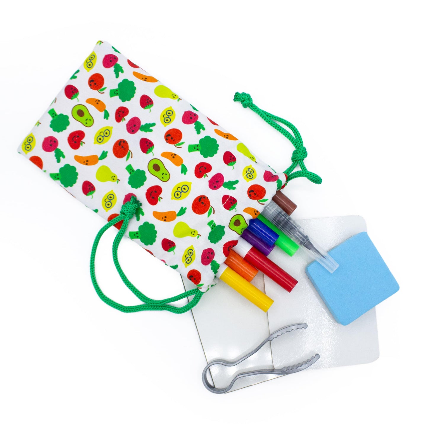 BapronBaby Feeding Littles Busy Bag (Sage Checkerboard) – Toddler Travel Activity Kit for Ages 3+