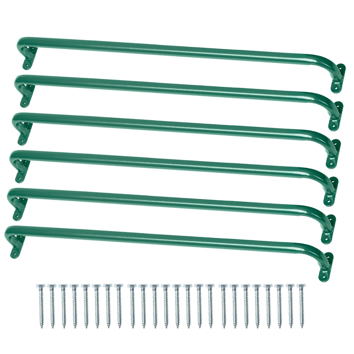 Barcaloo 22-Inch Grab Handle Bars – Set of 6 Green Safety Handles for Backyard, Indoor & Outdoor Play