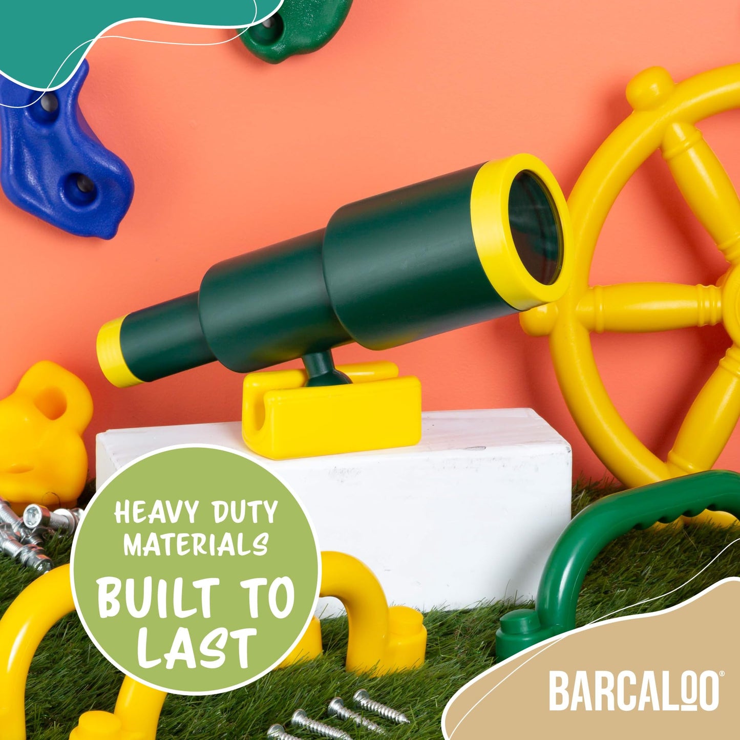 Barcaloo Kids Playset Telescope — Outdoor Pirate Telescope for Swing Sets, Treehouses & More