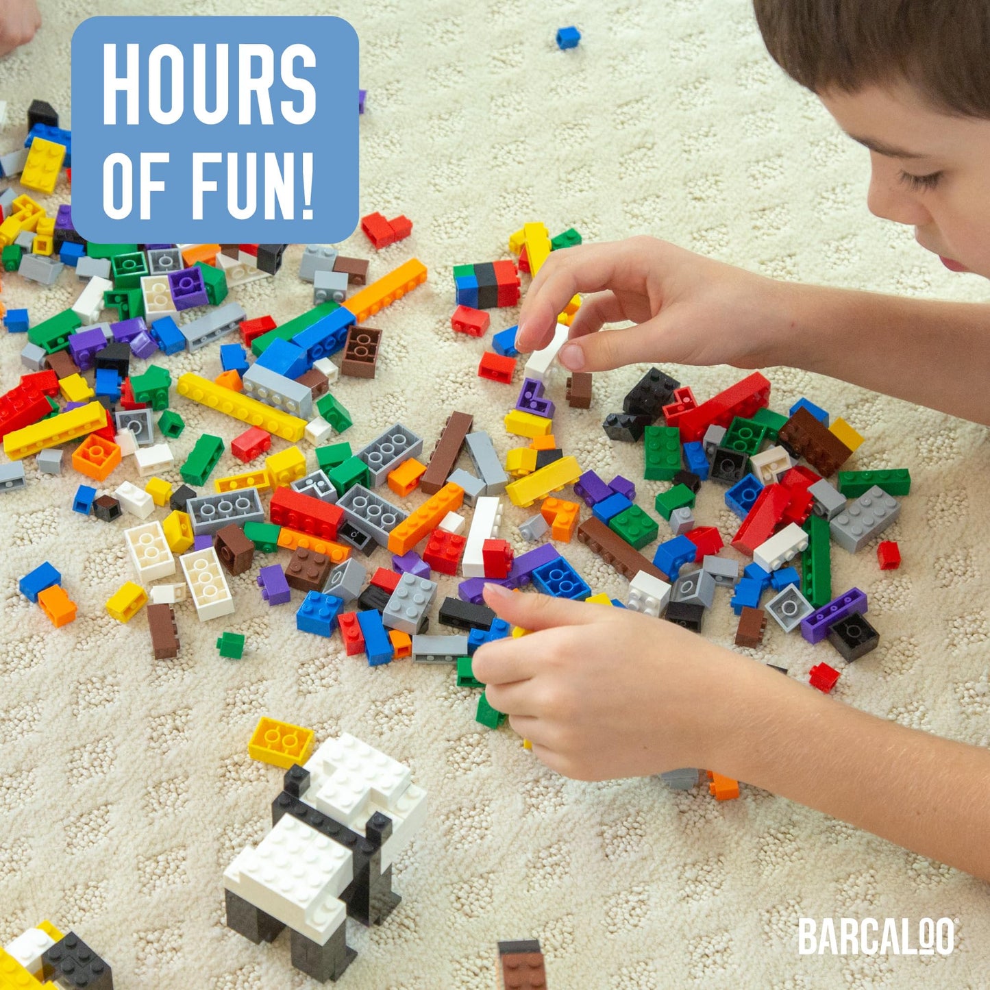 Barcaloo 1000-Piece Building Bricks Set – 10 Classic Colors, Compatible with Lego