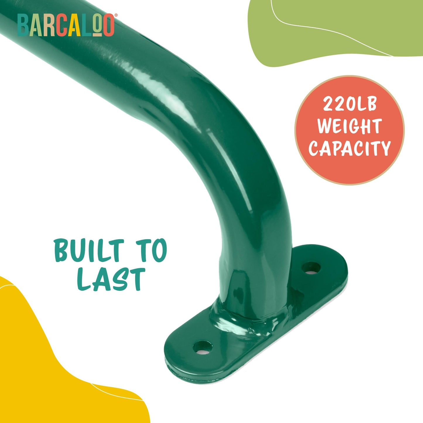 Barcaloo 17-Inch Green Safety Handles for Playsets | Durable Metal Grabs