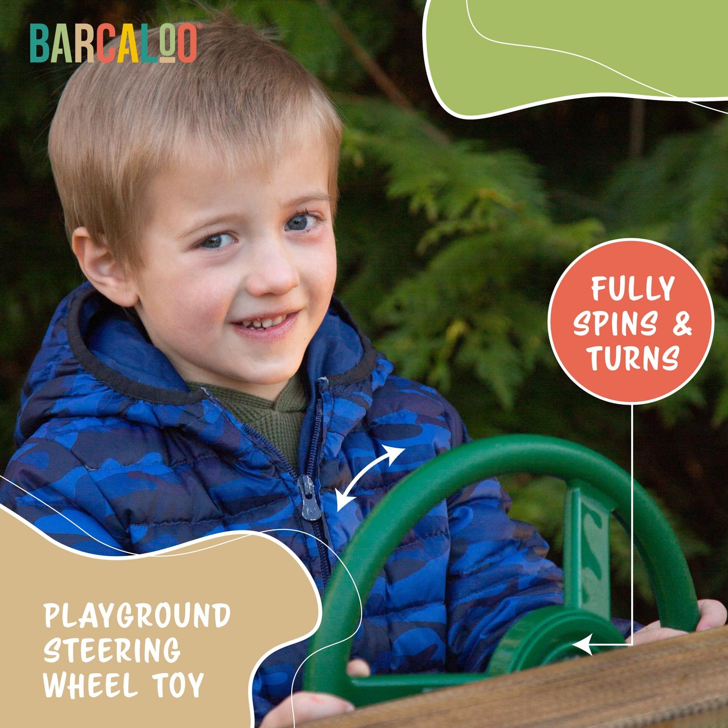 Barcaloo Jungle Gym Steering Wheel – Wall-Mount Playground Accessory