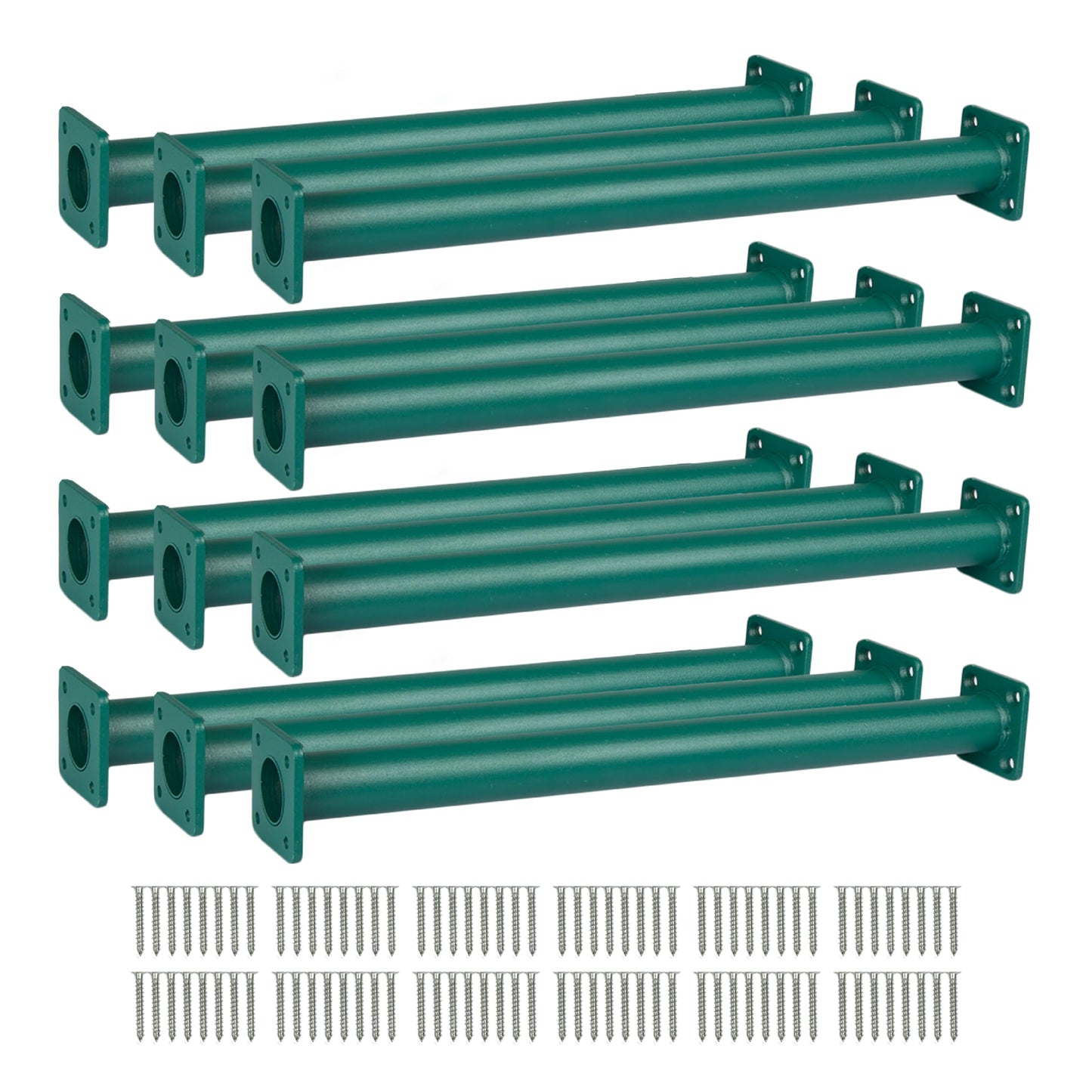Barcaloo Swing Set Hardware 12 Pack – Green Powder-Coated Monkey Bars for Backyard & Indoor Play
