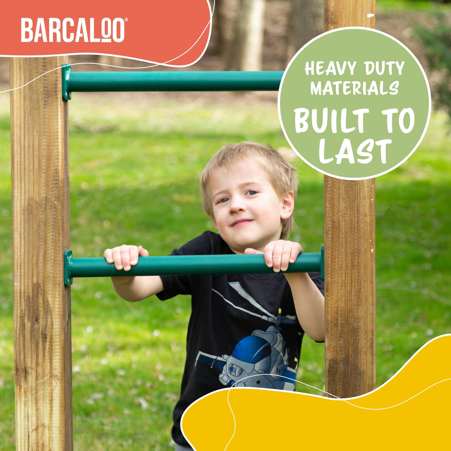 Barcaloo Swing Set Hardware 12 Pack – Green Powder-Coated Monkey Bars for Backyard & Indoor Play