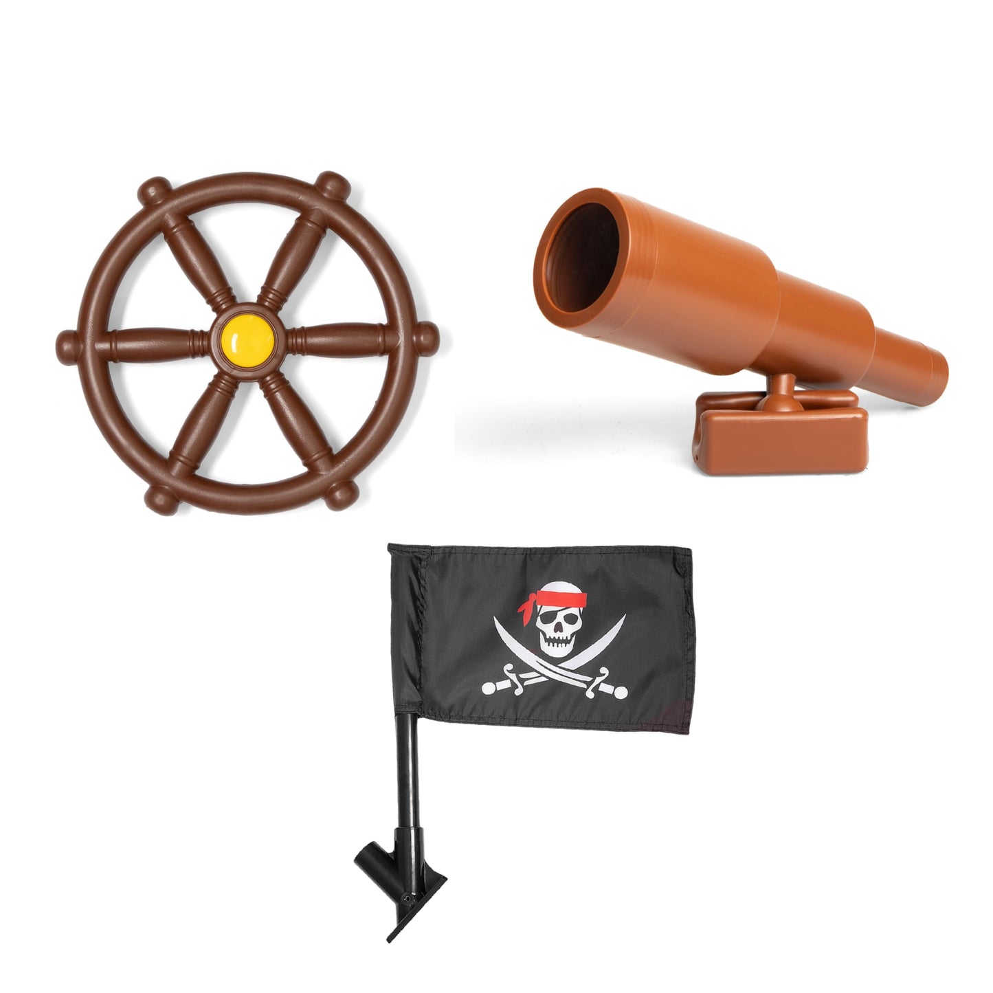 Barcaloo Pirate Ship Playset Accessories – Backyard Attachments & Telescope
