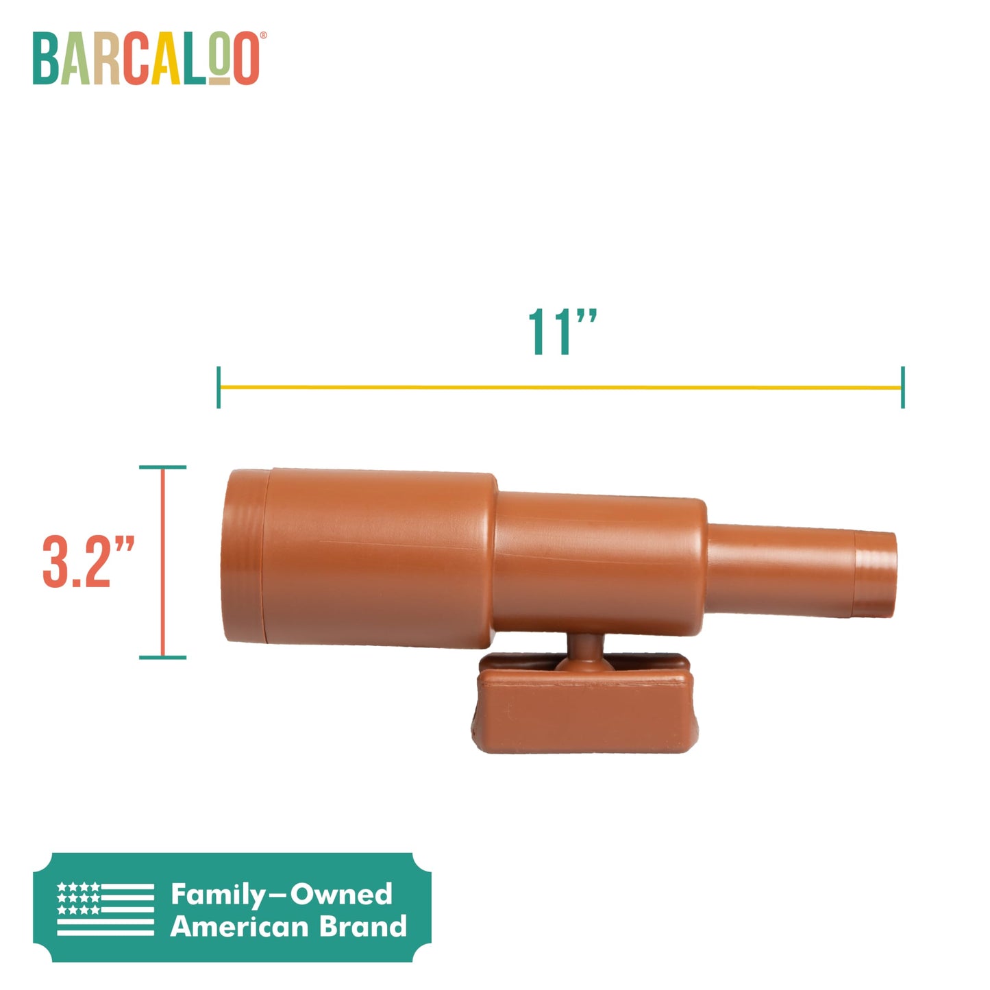 Barcaloo 11-Inch Brown Pirate Telescope Attachment for Outdoor Playsets | Backyard Treehouse & Jungle Gym