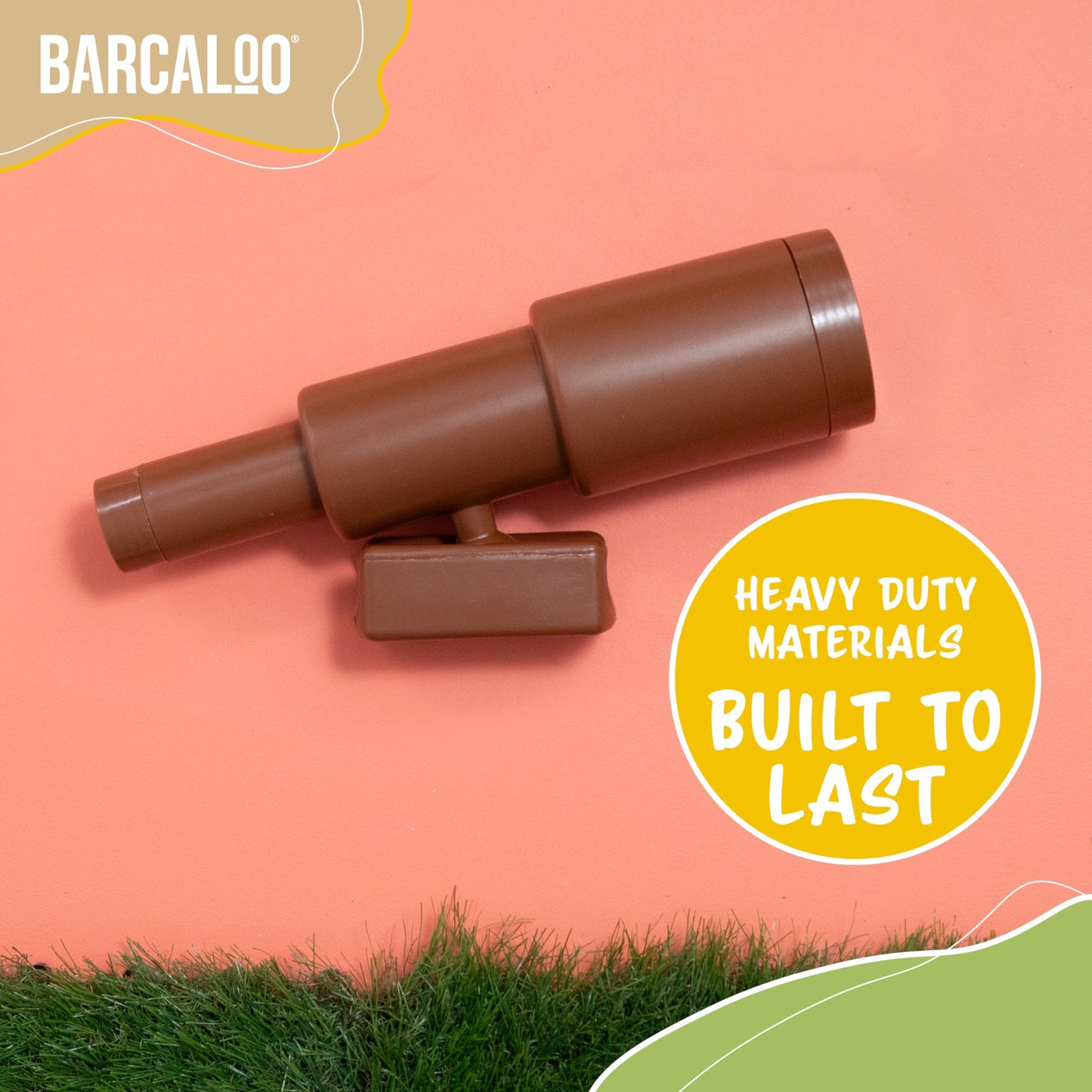Barcaloo 11-Inch Brown Pirate Telescope Attachment for Outdoor Playsets | Backyard Treehouse & Jungle Gym