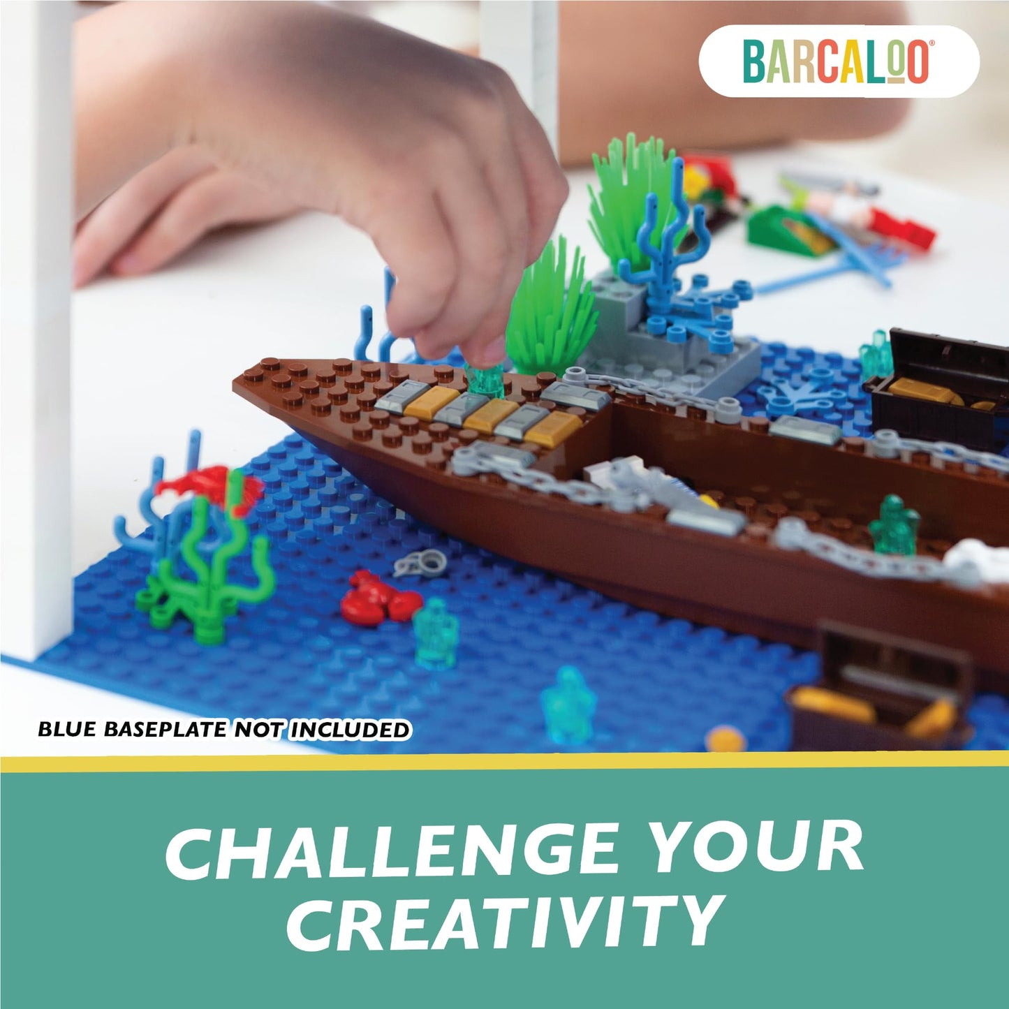 Barcaloo 194-Piece Pirate Bricks Kit | Boats, Treasure & Swords | LEGO Compatible