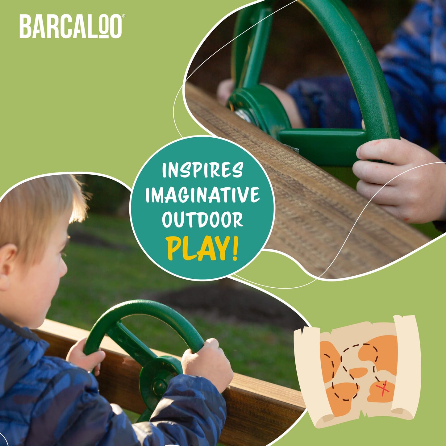 Barcaloo Jungle Gym Steering Wheel – Wall-Mount Playground Accessory