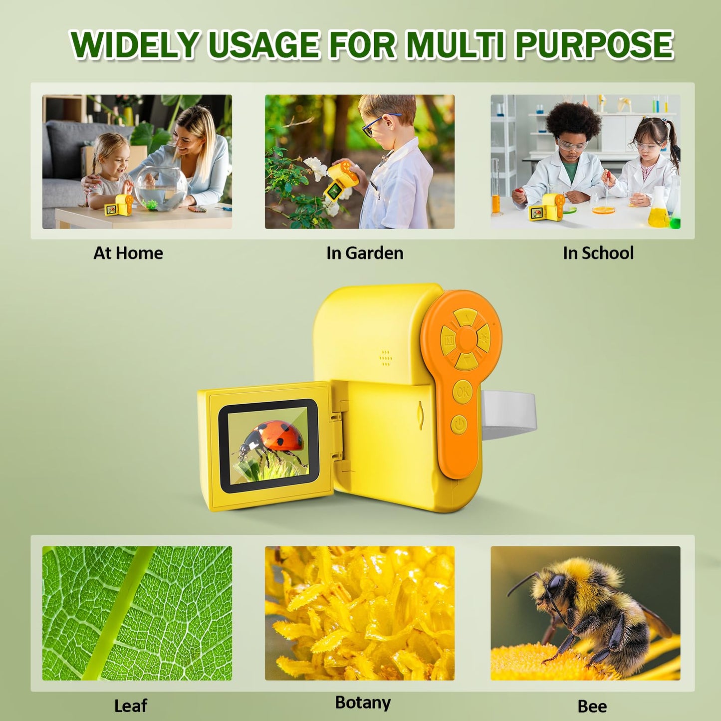 Barchrons 1000X Microscope for Kids – 4K HD Screen, 6 LED Lights, 3-in-1 Explorer