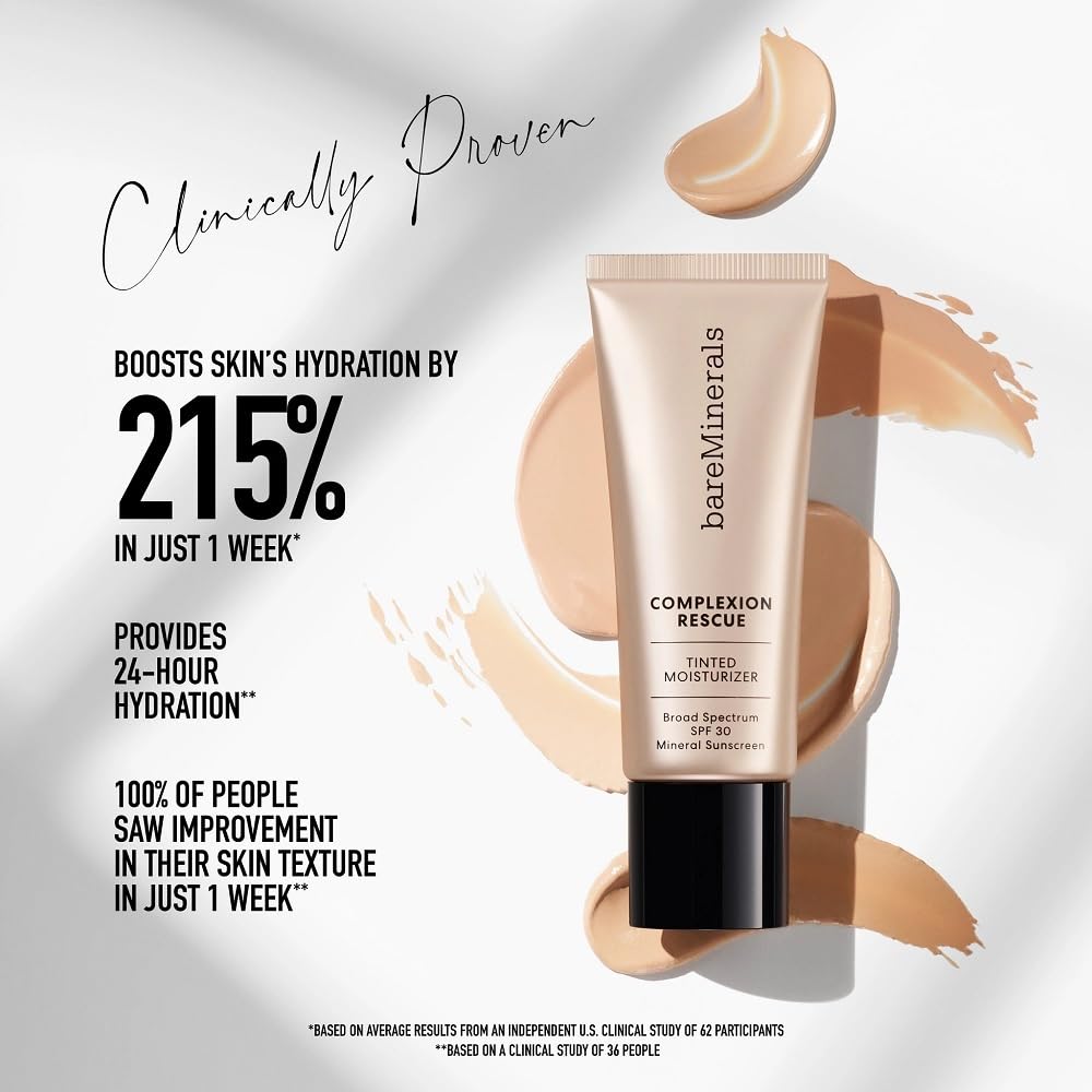 bareMinerals Complexion Rescue Tinted Moisturizer SPF 30 – Ginger 06 | Travel Size, Vegan & Cruelty-Free