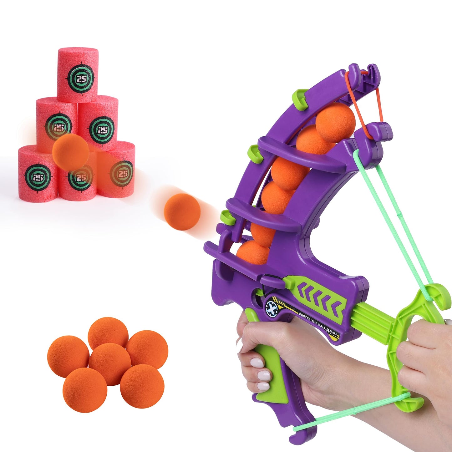 BARGIFTS Shooting Game Toy – Foam Bow & 6 Targets for Indoor & Outdoor Fun