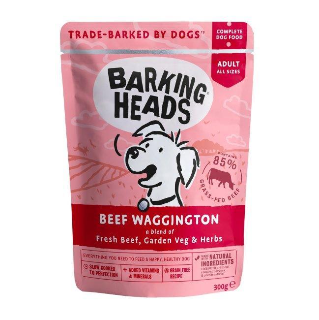 Barking Heads Wet Beef Waggington Grain Free Pouches 10 x 300g