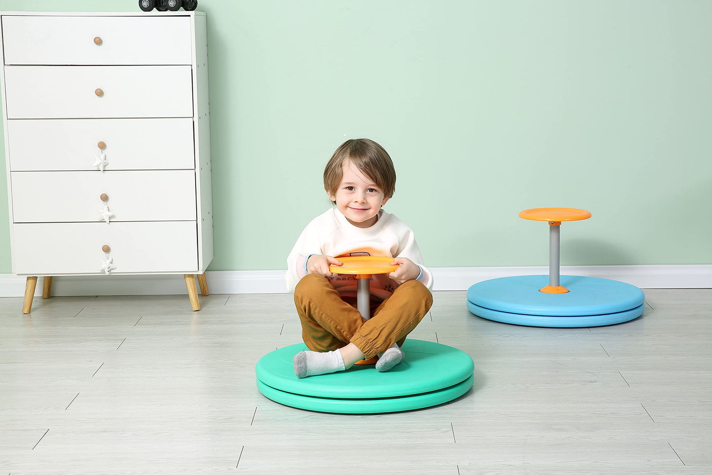 BARNEY KAITE BS Spinner-X Seated Spinner Toy for Kids 3+ — Bigger Size, Durable Green