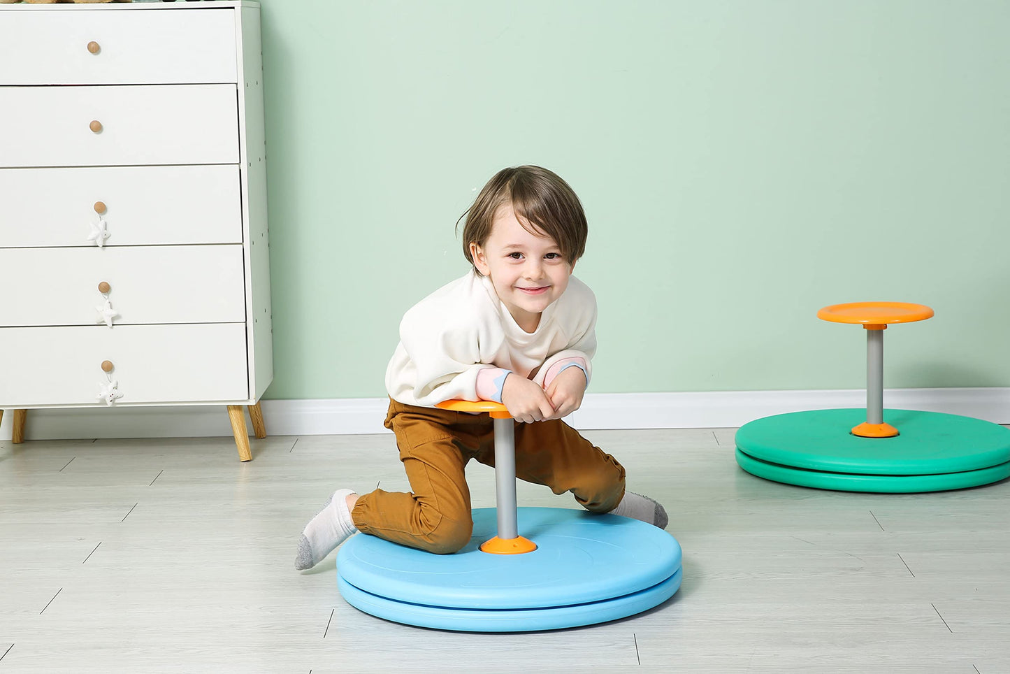 BARNEY KAITE BS Spinner-X Seated Spinner – Bigger, Durable Sit-and-Spin Toy for Kids 3+ (Blue)