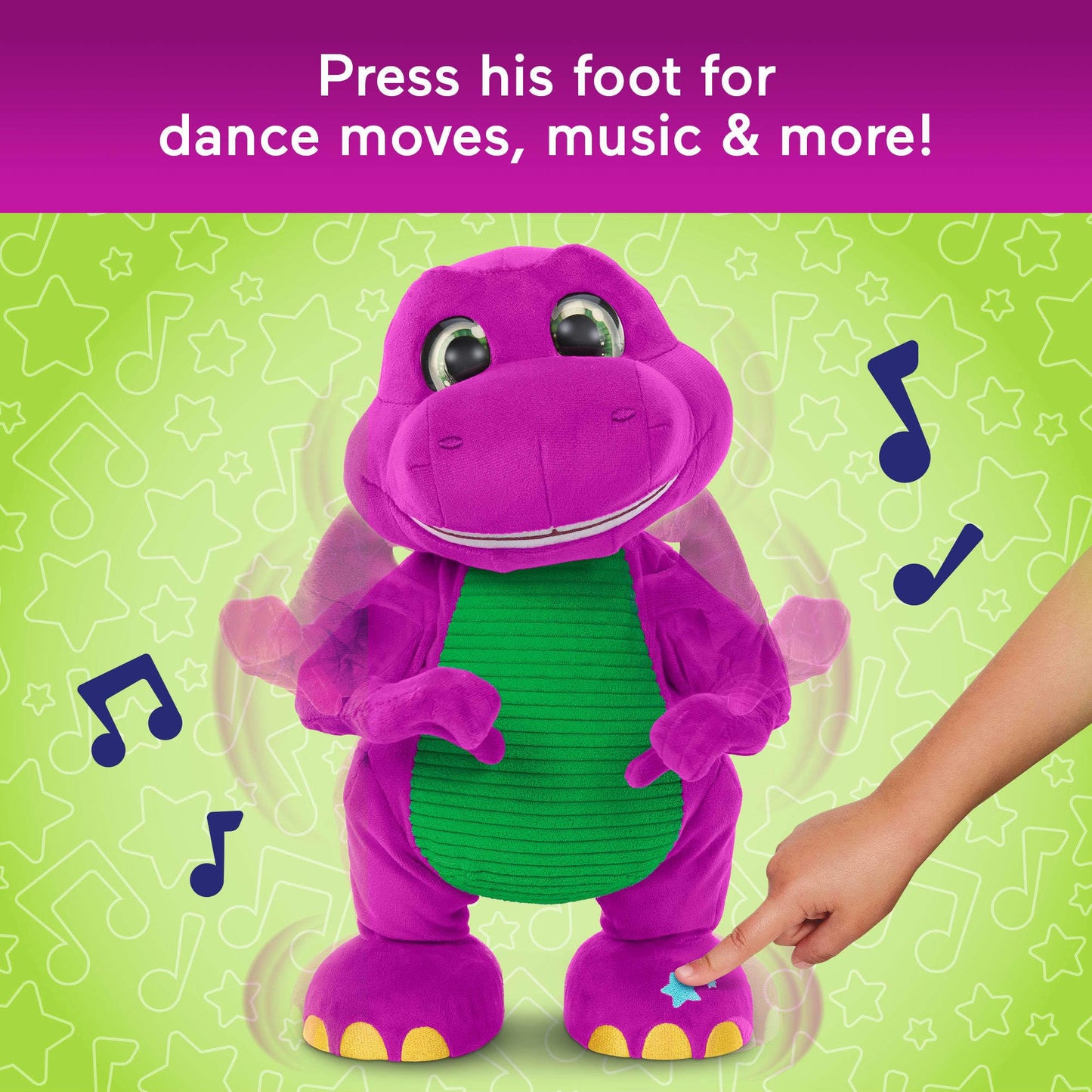 Barney’s World 13-Inch Dance-Along Plush with Sounds – Fisher-Price for Toddlers 2+
