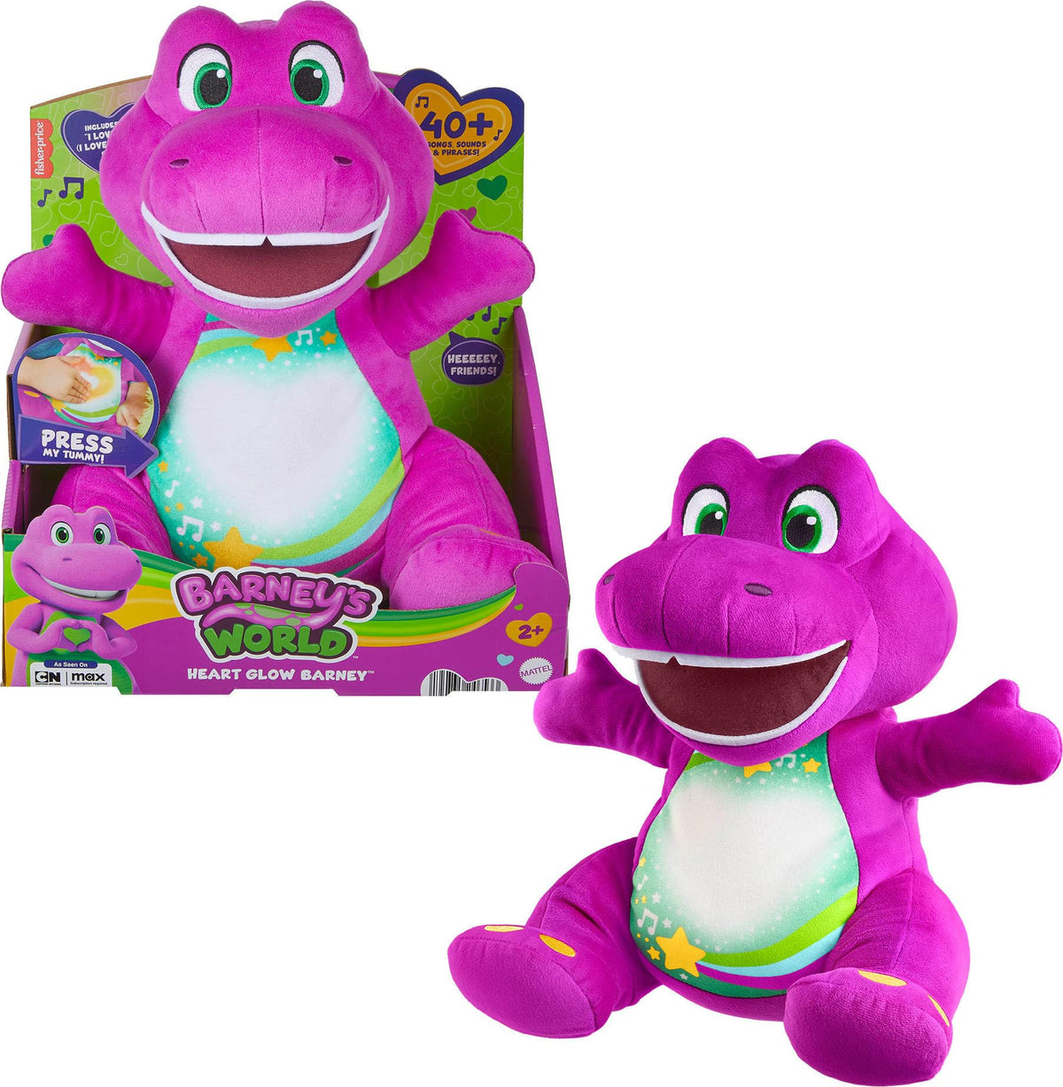 Barneys World Heart Glow Plush – Music & Lights Toy for Toddlers 2+ | Barney