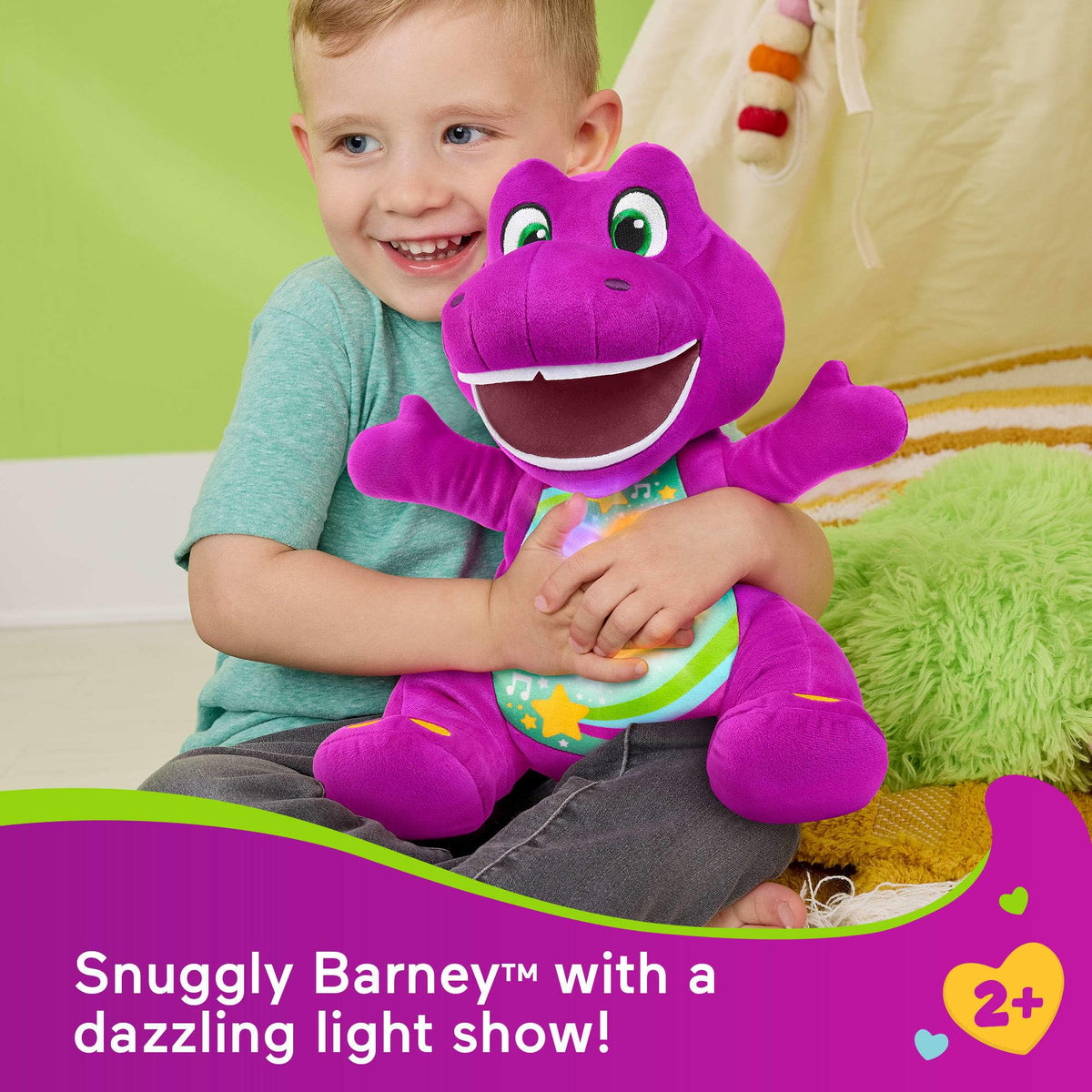 Barneys World Heart Glow Plush – Music & Lights Toy for Toddlers 2+ | Barney