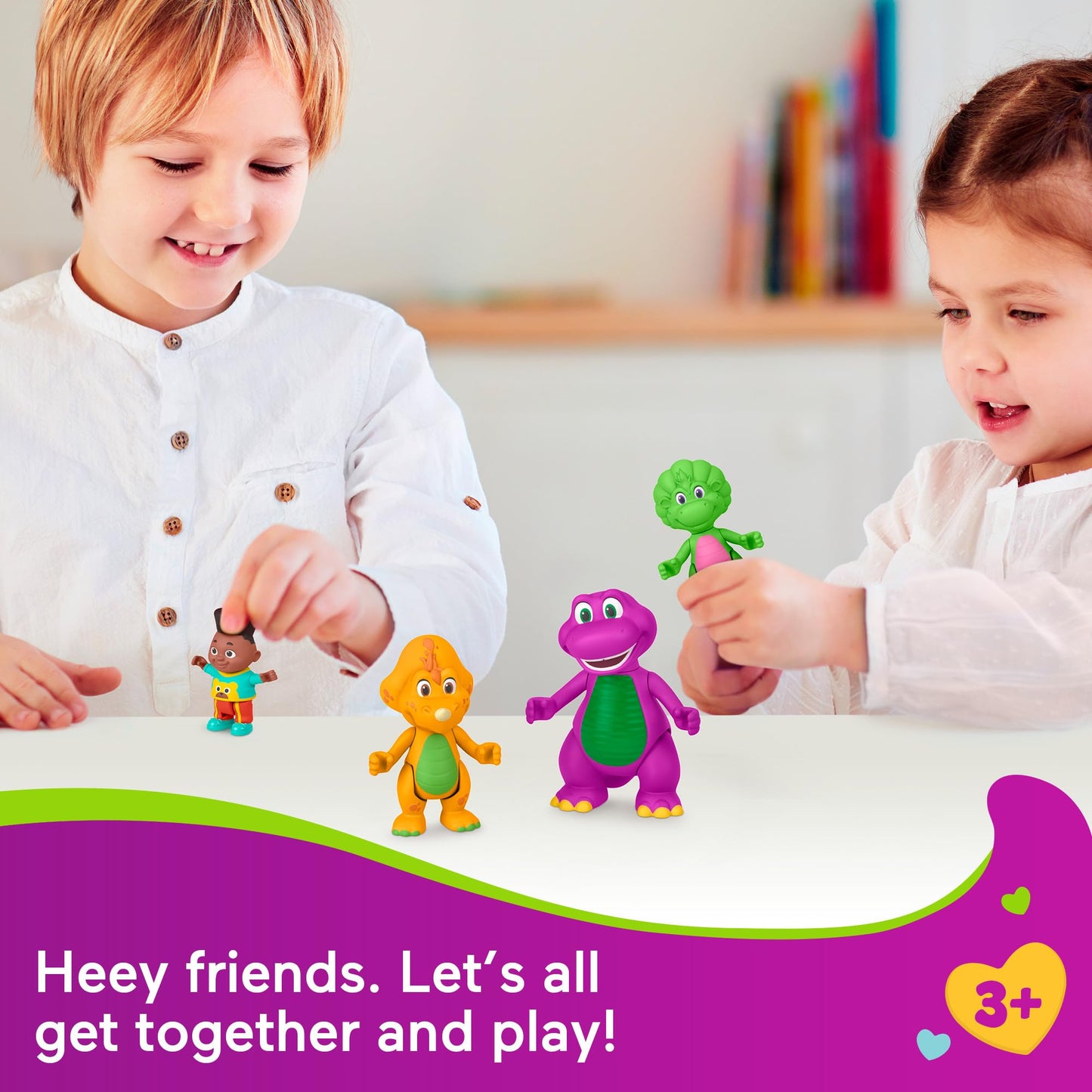 Barney’s World Hey Friends Pack — 4 Moving Figures for Toddler Adventures | Fisher-Price