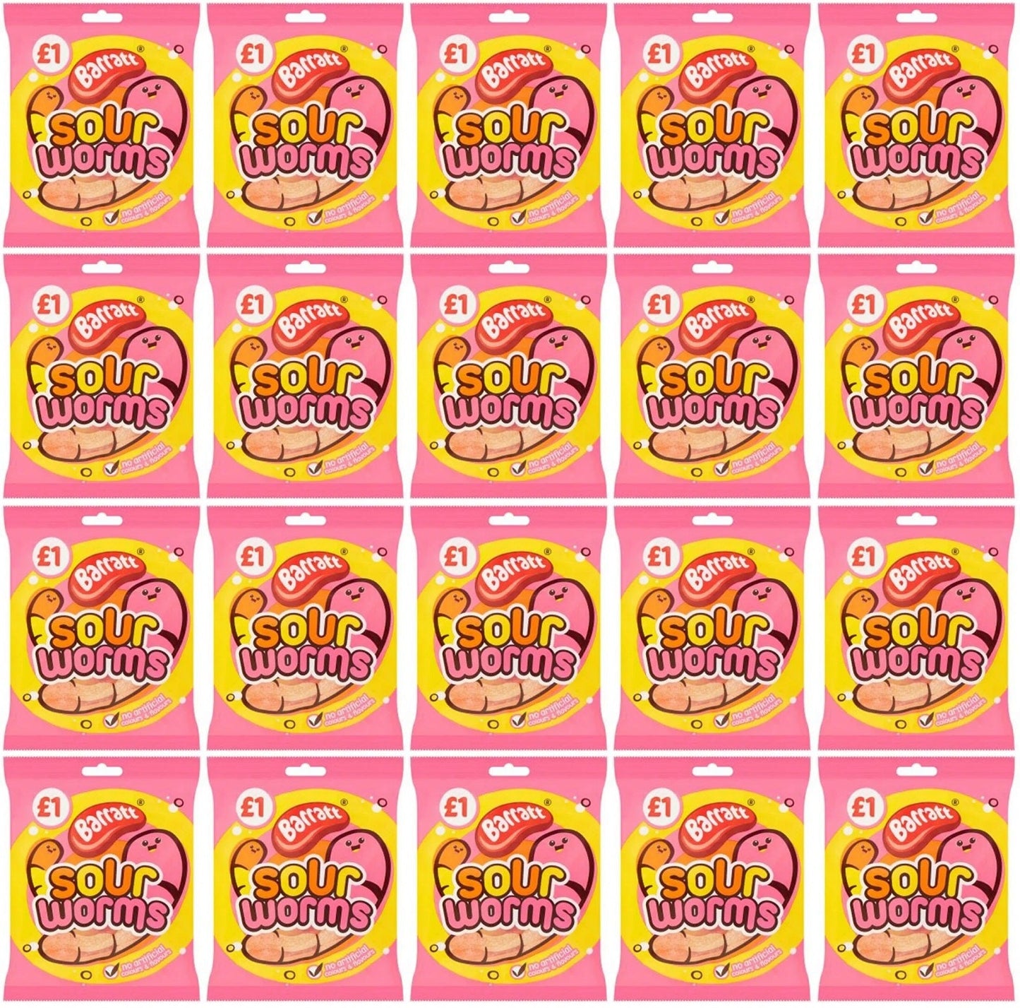 20 x Barratt Sour Worms 80G