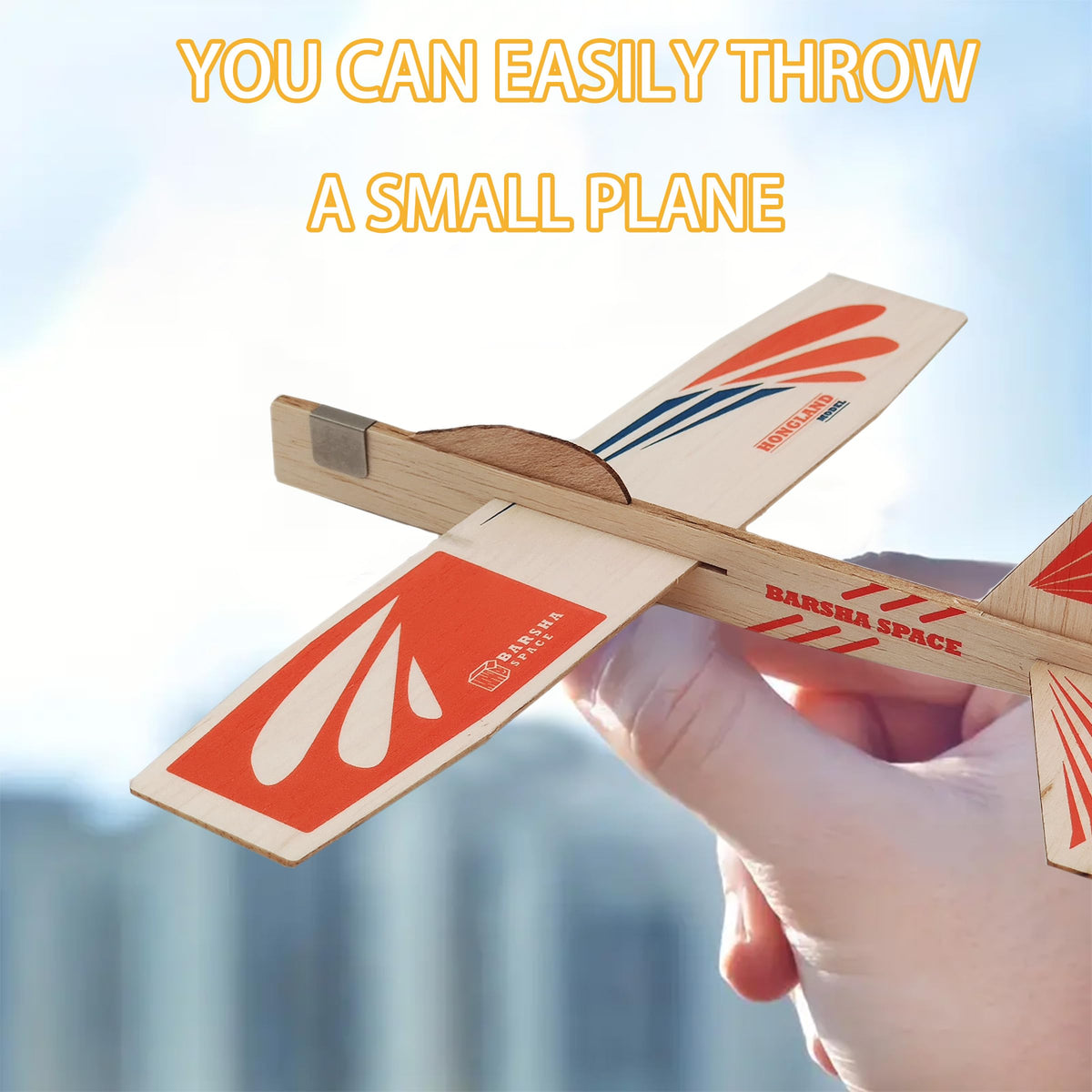 Barsha Space 4-Pack Balsa Wood Airplane Glider Kits for Kids – Outdoor Flying Set