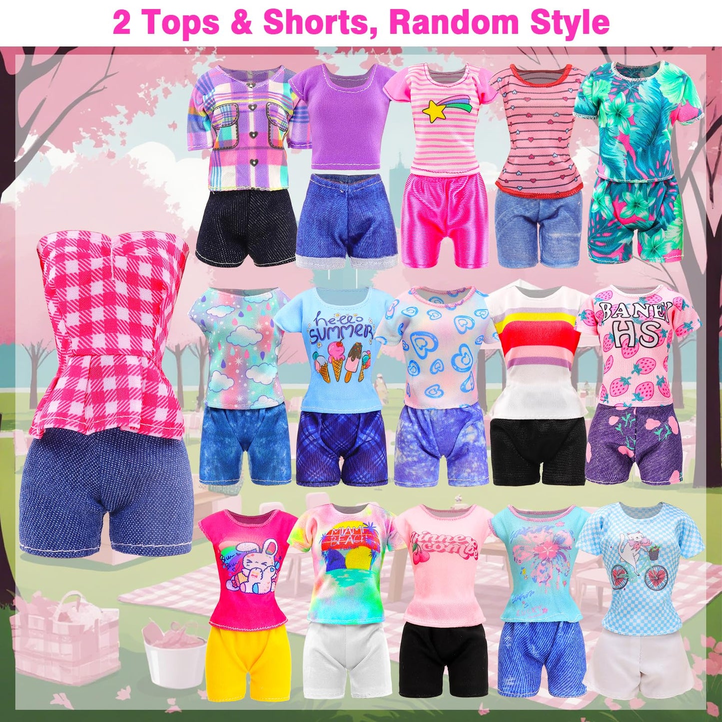 BARWA 11 Sets Doll Clothes Pack for 11.5-Inch Dolls – Sequins, Mermaid Floral & Casual Outfits