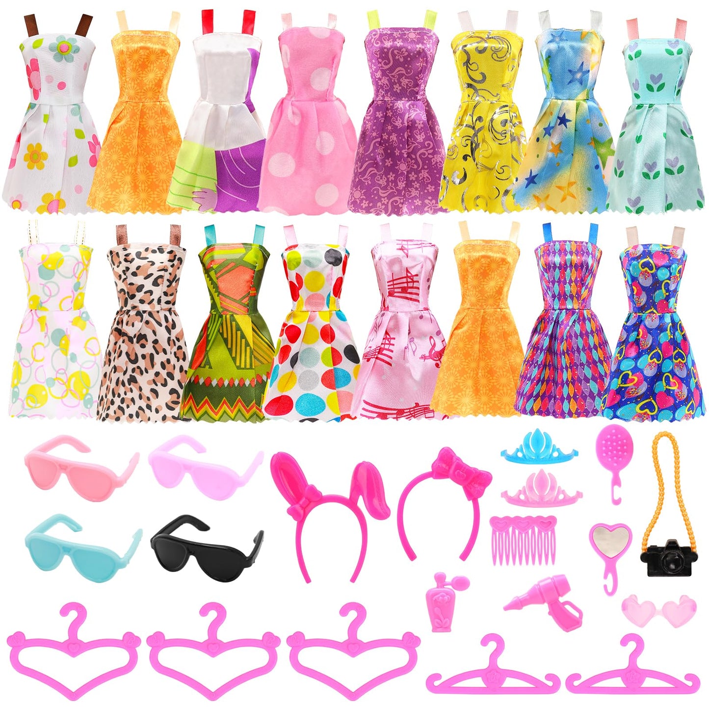 BARWA 53-Pcs Doll Clothes & Accessories for 11.5-Inch Dolls